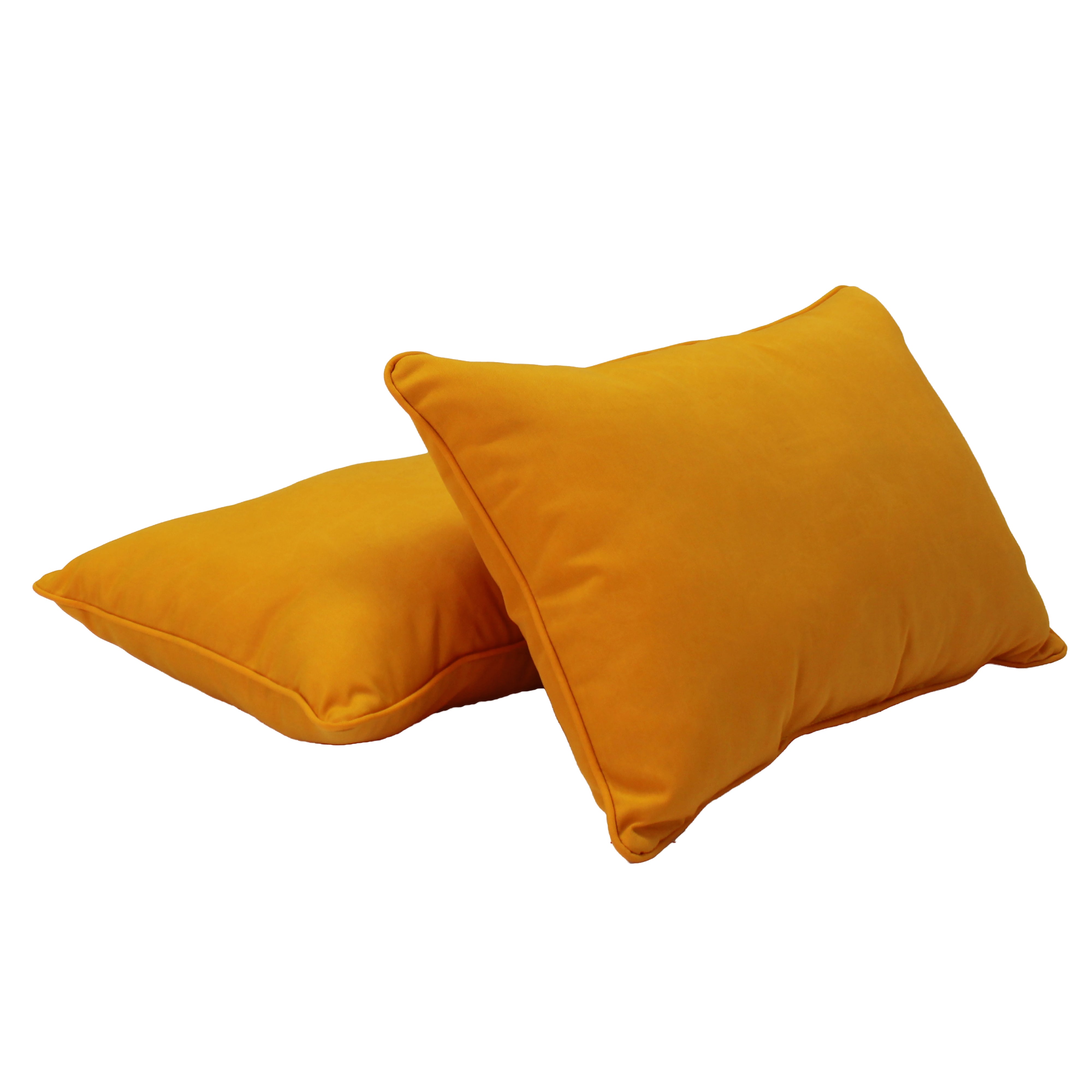 Presidio 16" x 24" Lumbar Indoor/Outdoor Pillow with Piping, 2-Piece - Marigold