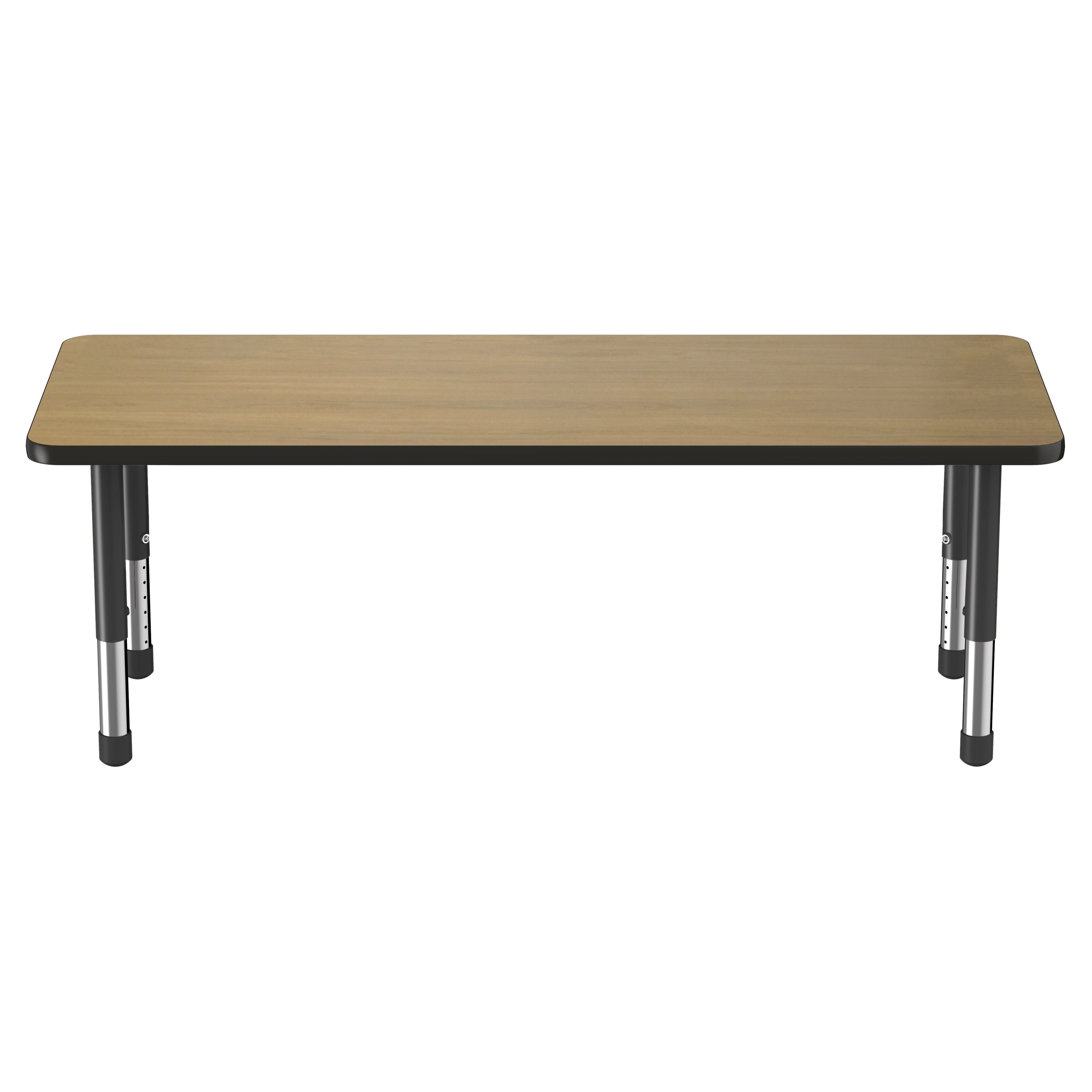 24" x 60" Rectangle Thermofused Activity Table with Adjustable Chunky Legs - Pasadena Oak/Black