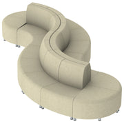 Pro Series Rustic Connect Curved Swell Seating, 16-Piece Set - Almond
