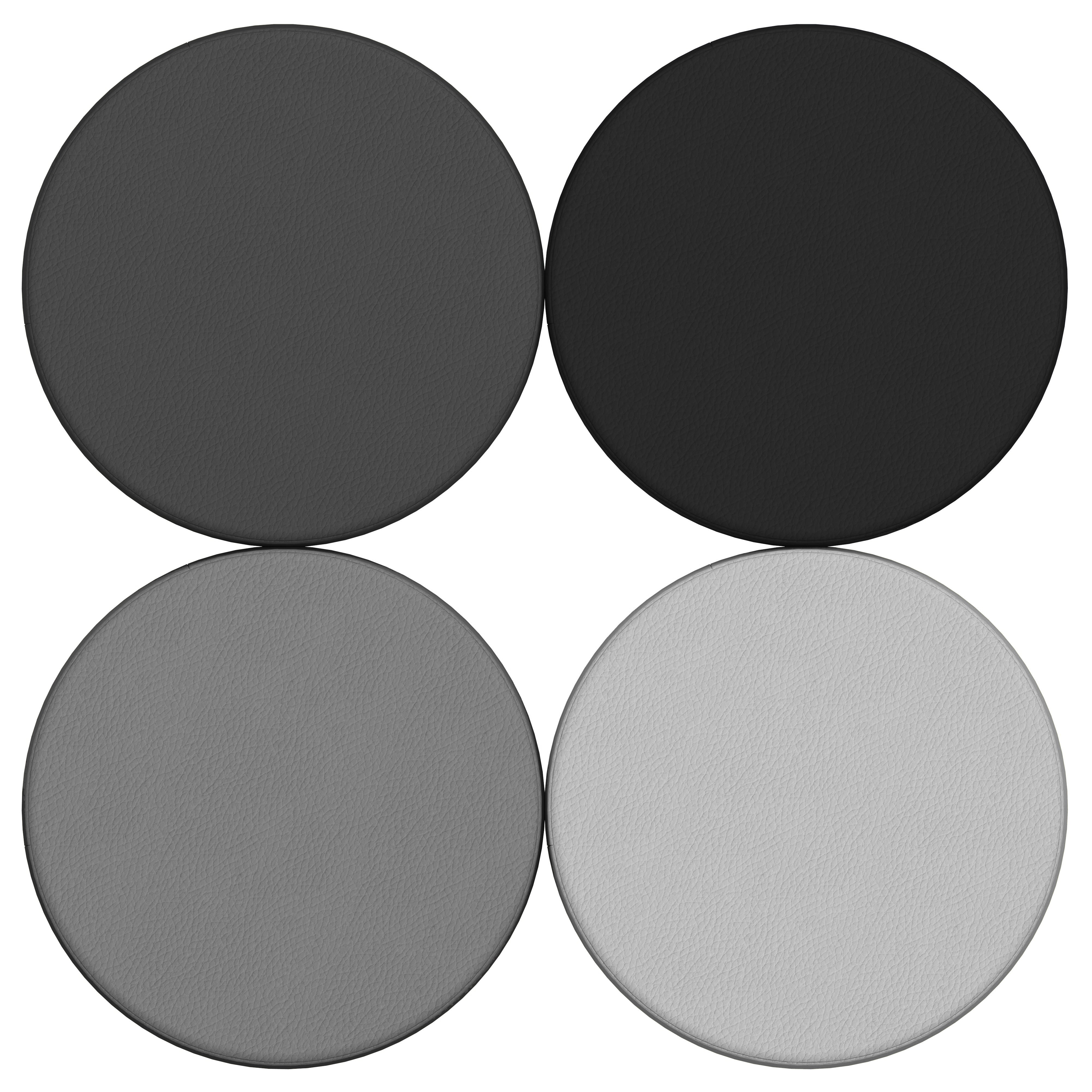 SoftScape 18" Round Ottoman 16" Height, 4-Piece - Gray/Light Gray