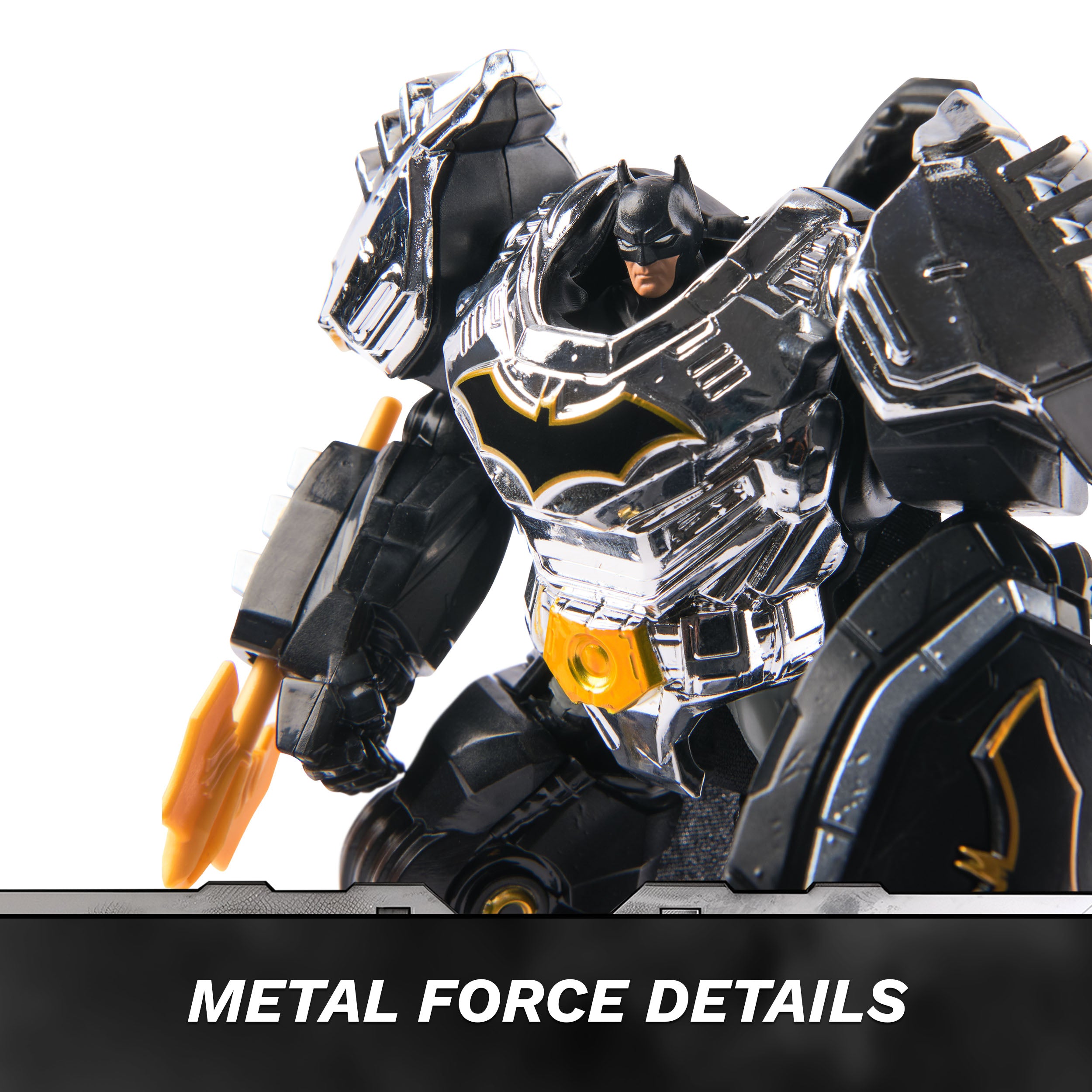 DC Comics, Metal Force Batman Action Figure, 6-Inch with 4-Inch Mini Figure, Built-in Blaster and Armor Suit, Super Hero Kids Toys for Boys and Girls Ages 4 and Up