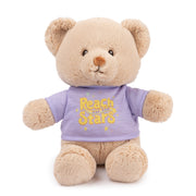 GUND “Reach for the Stars” Sustainable Message Bear with Purple T-Shirt, Teddy Bear Made from 100% Recycled Materials for Ages 1 and Up, Tan, 12”