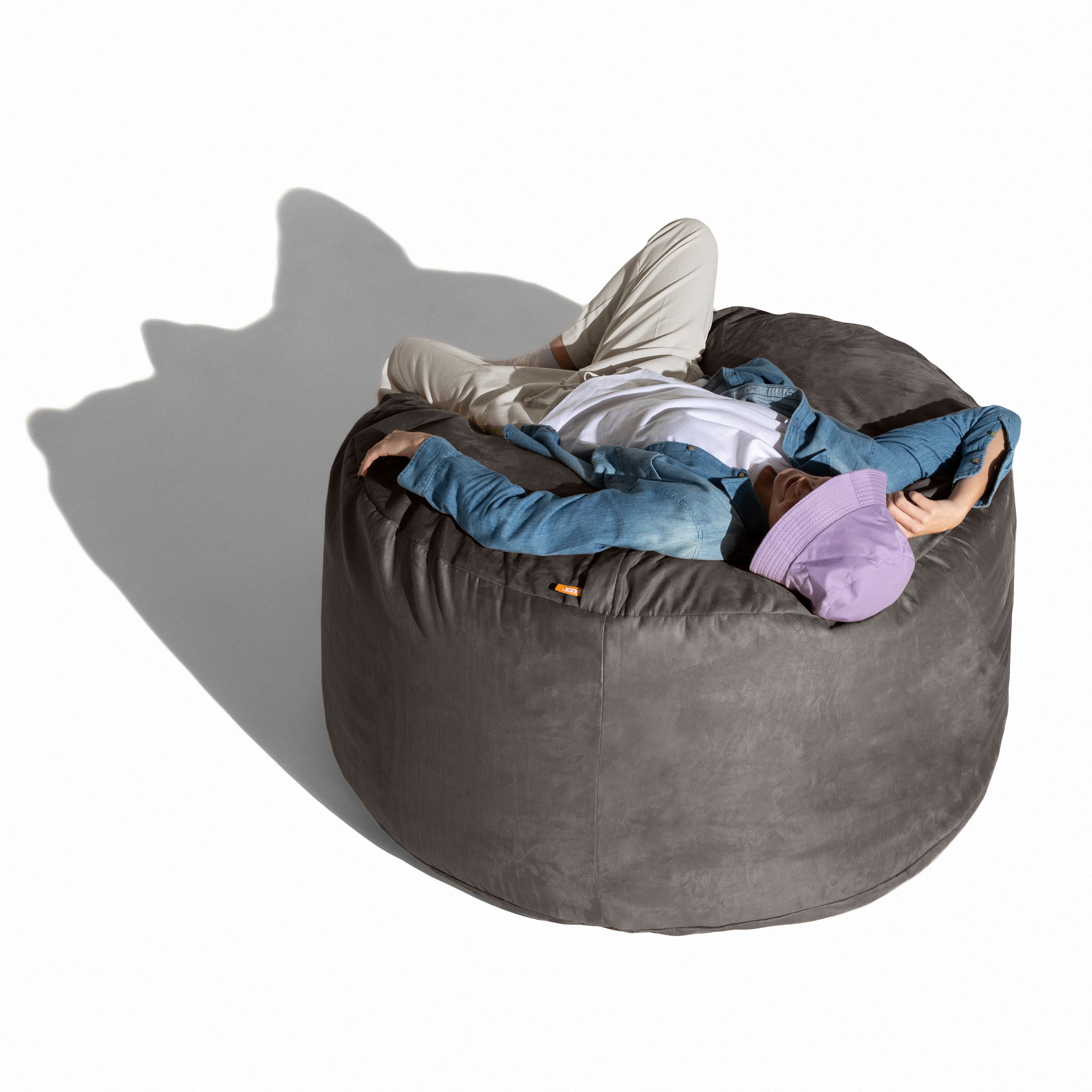 Jaxx 4 ft Round Bean Bag Chair for Adults, Charcoal