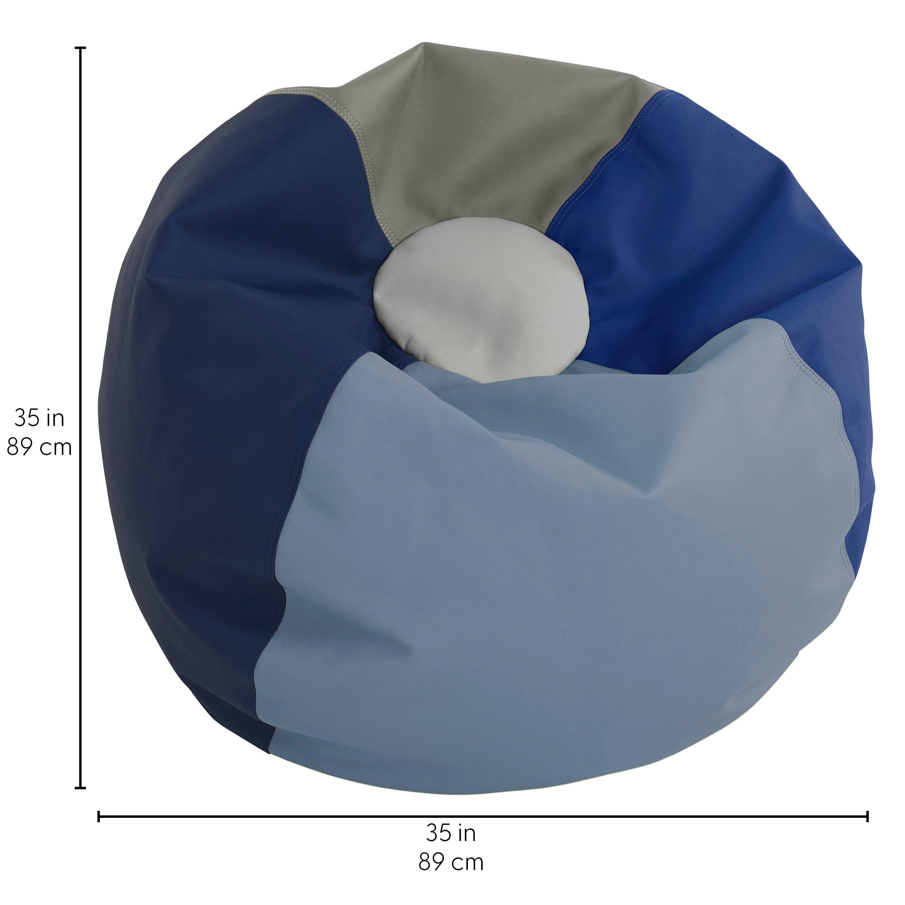 SoftScape Classic 35" Standard Bean Bag - Navy/Powder Blue