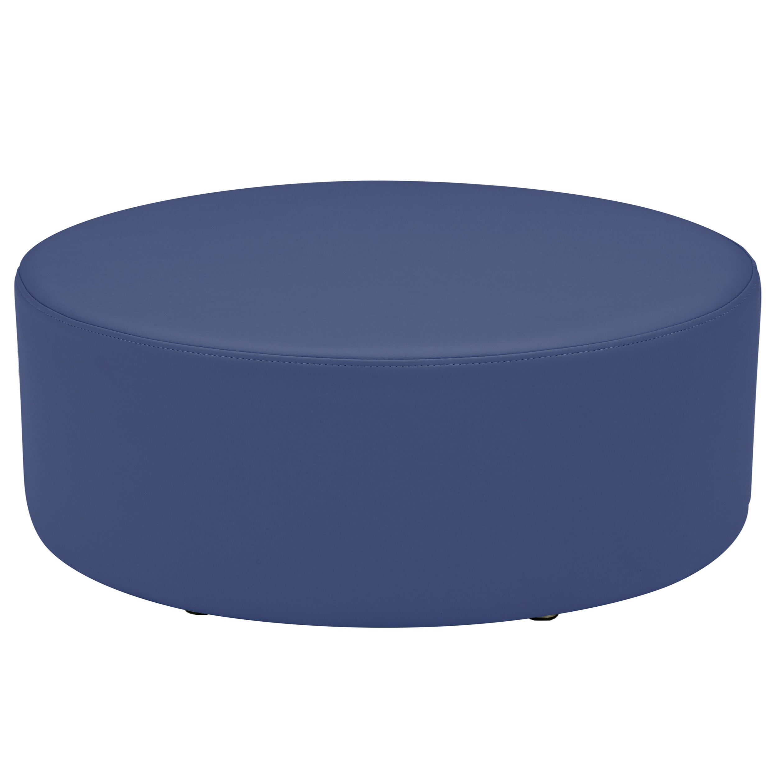Pro Series Upholstered 30" Round Ottoman 12" Height - Navy