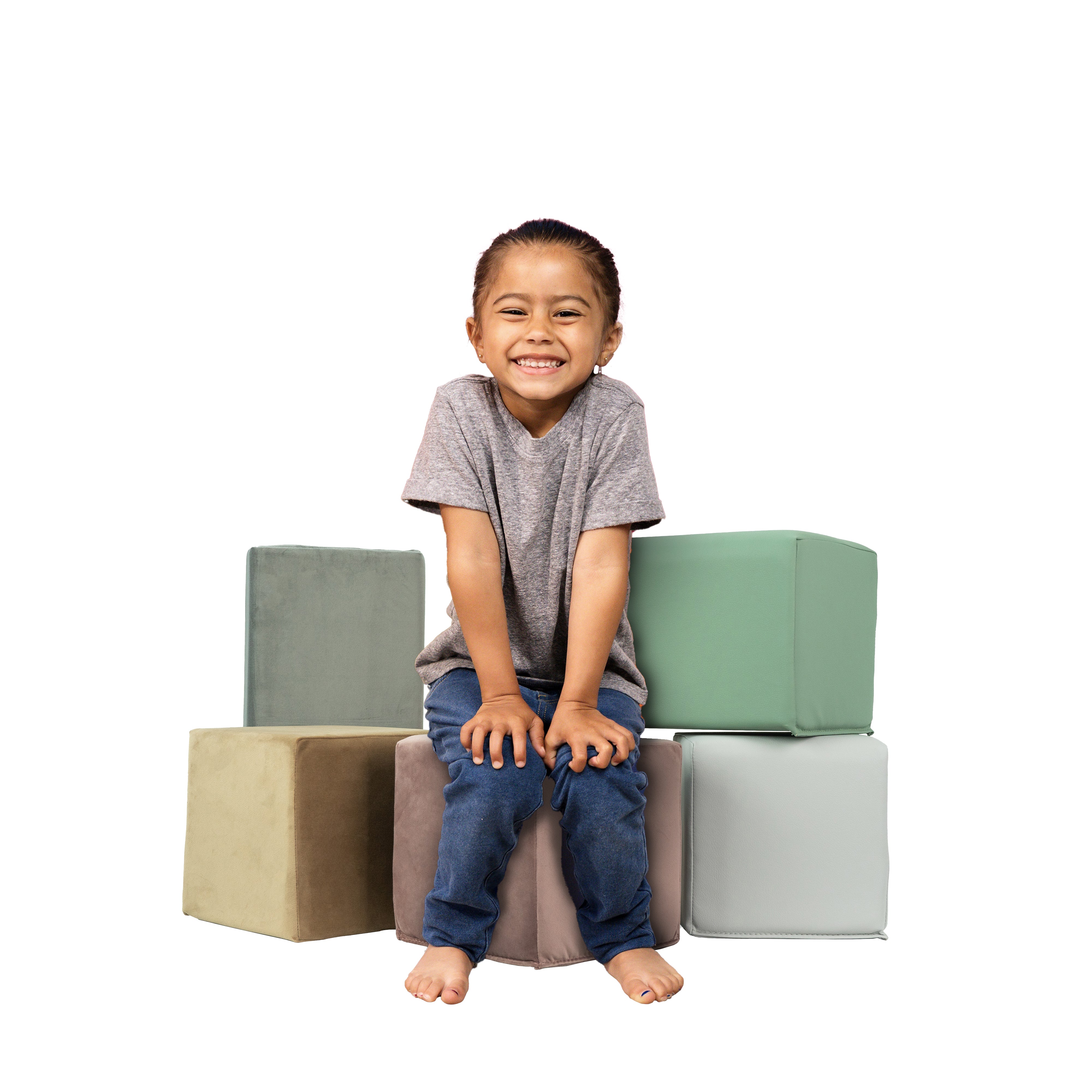SoftScape Two-Texture Big Block Set, 6-Piece - Cactus