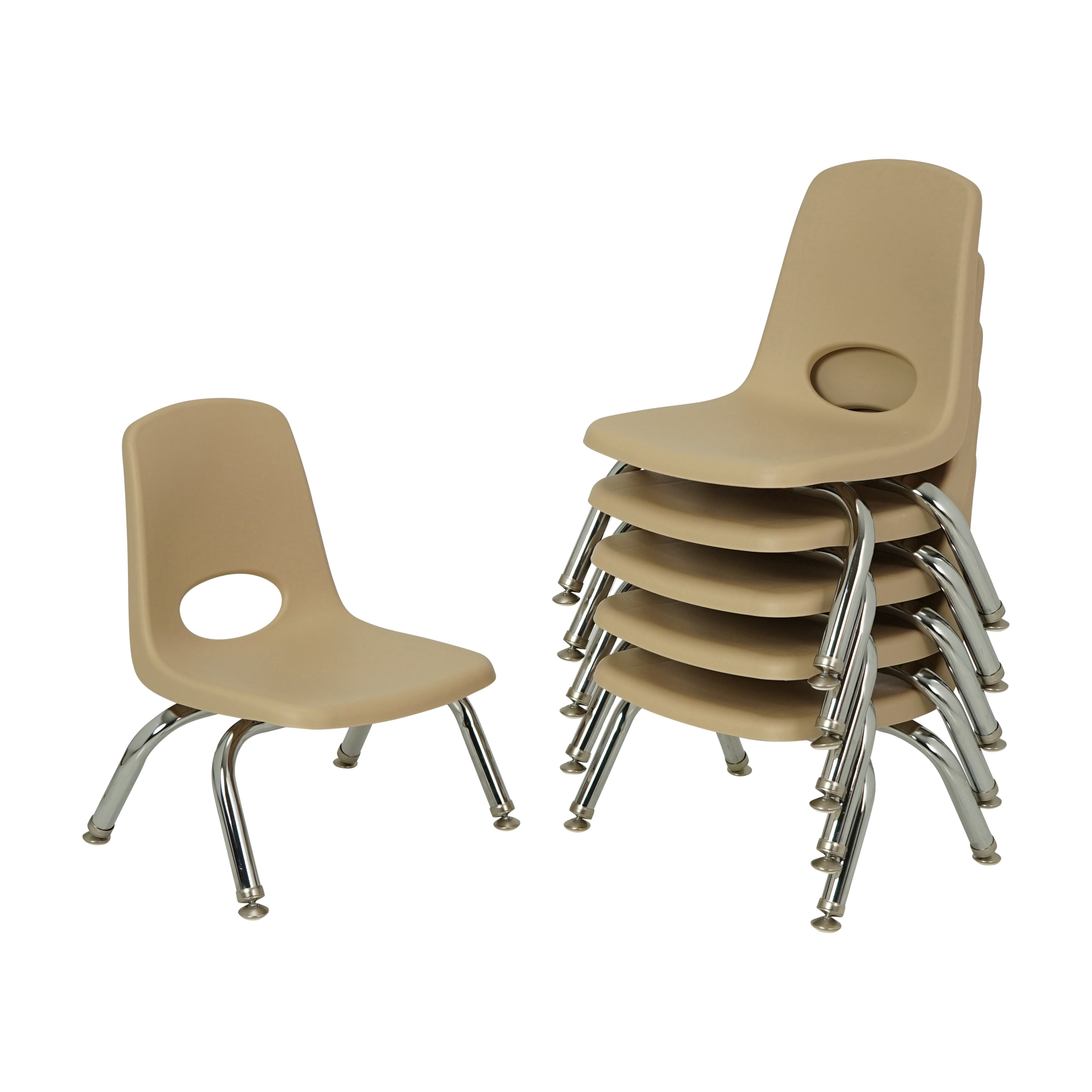 8" Stack Chair with Swivel Glides - Sand