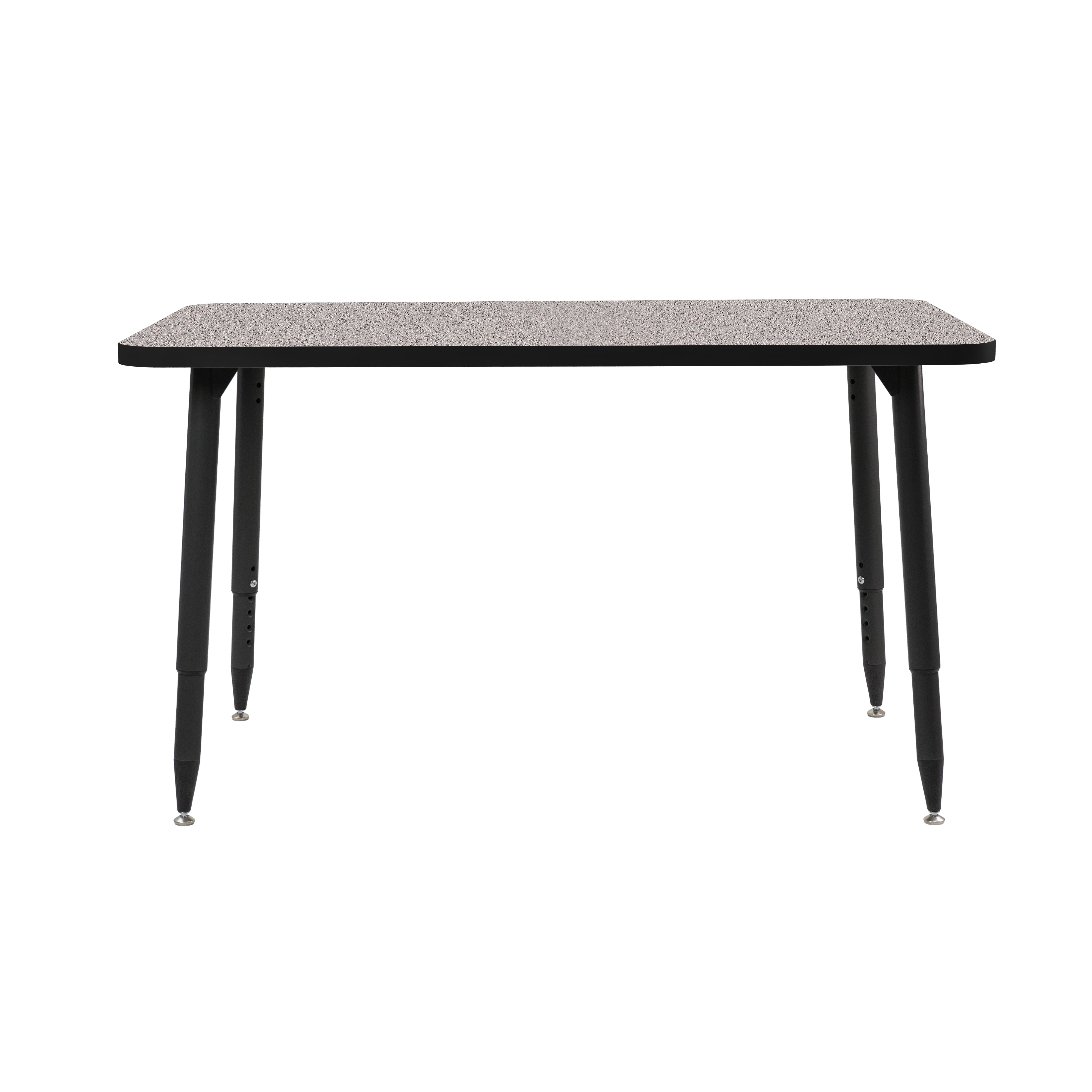 Adapte 30" x 48" Rectangle Thermofused Activity Table with Adjustable Tapered Legs - Gray/Black