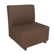 Pro Series Rustic Upholstered Armless Mobile Chair - Walnut