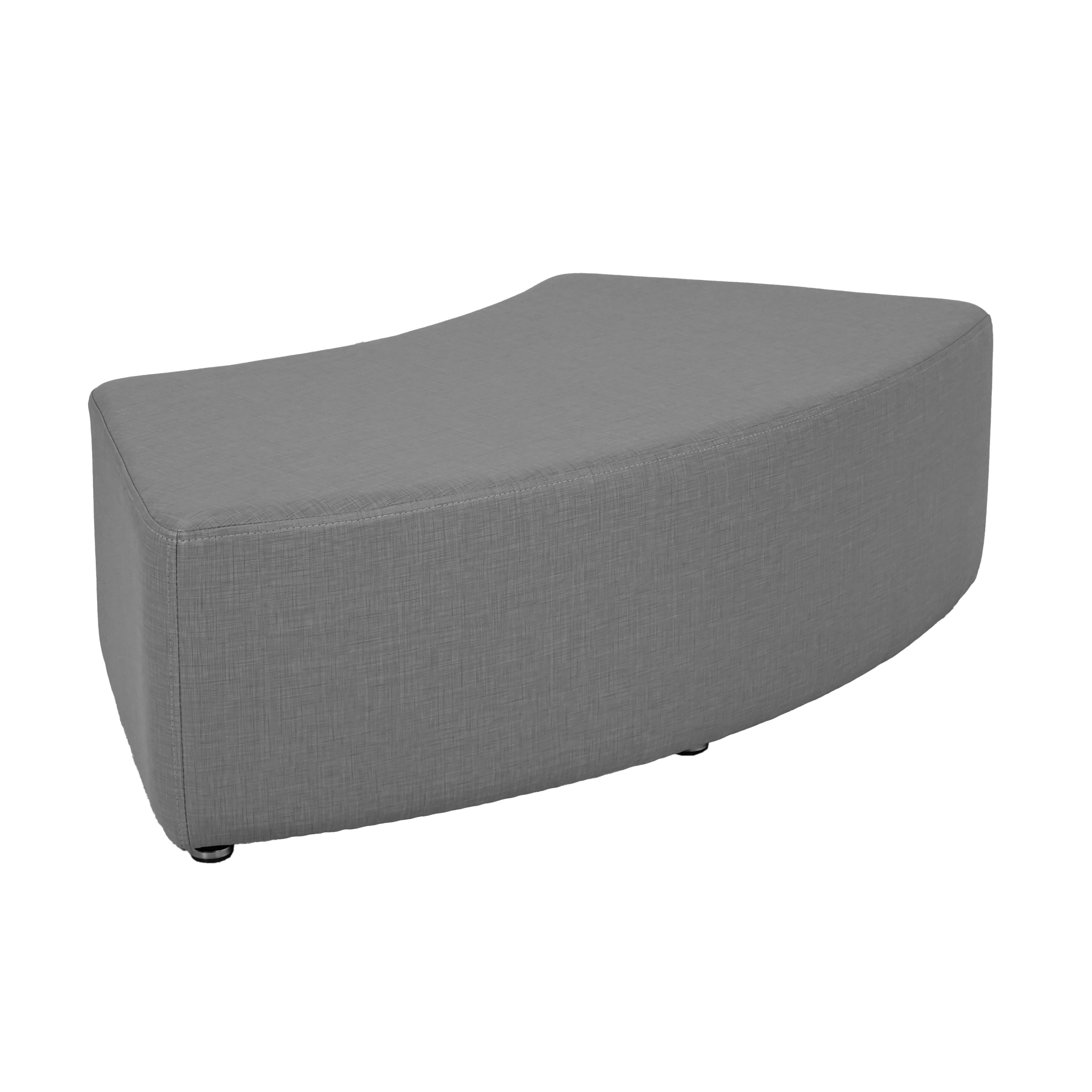 Pro Series Upholstered S Curve Ottoman 12" Height - Slate Gray Crosshatch