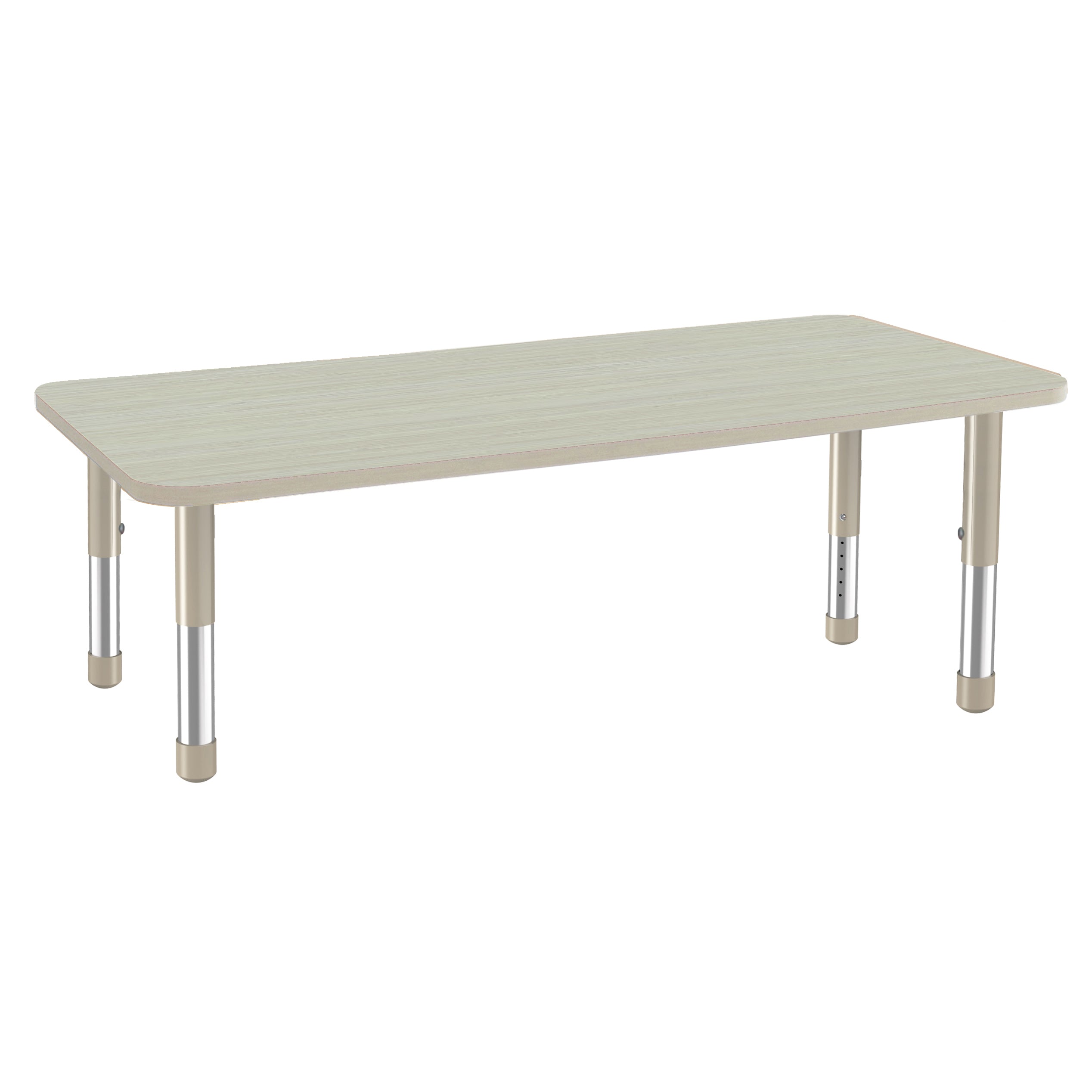 24" x 60" Rectangle Woodgrain Activity Table with Adjustable Chunky Legs - Asian Sand/Sand