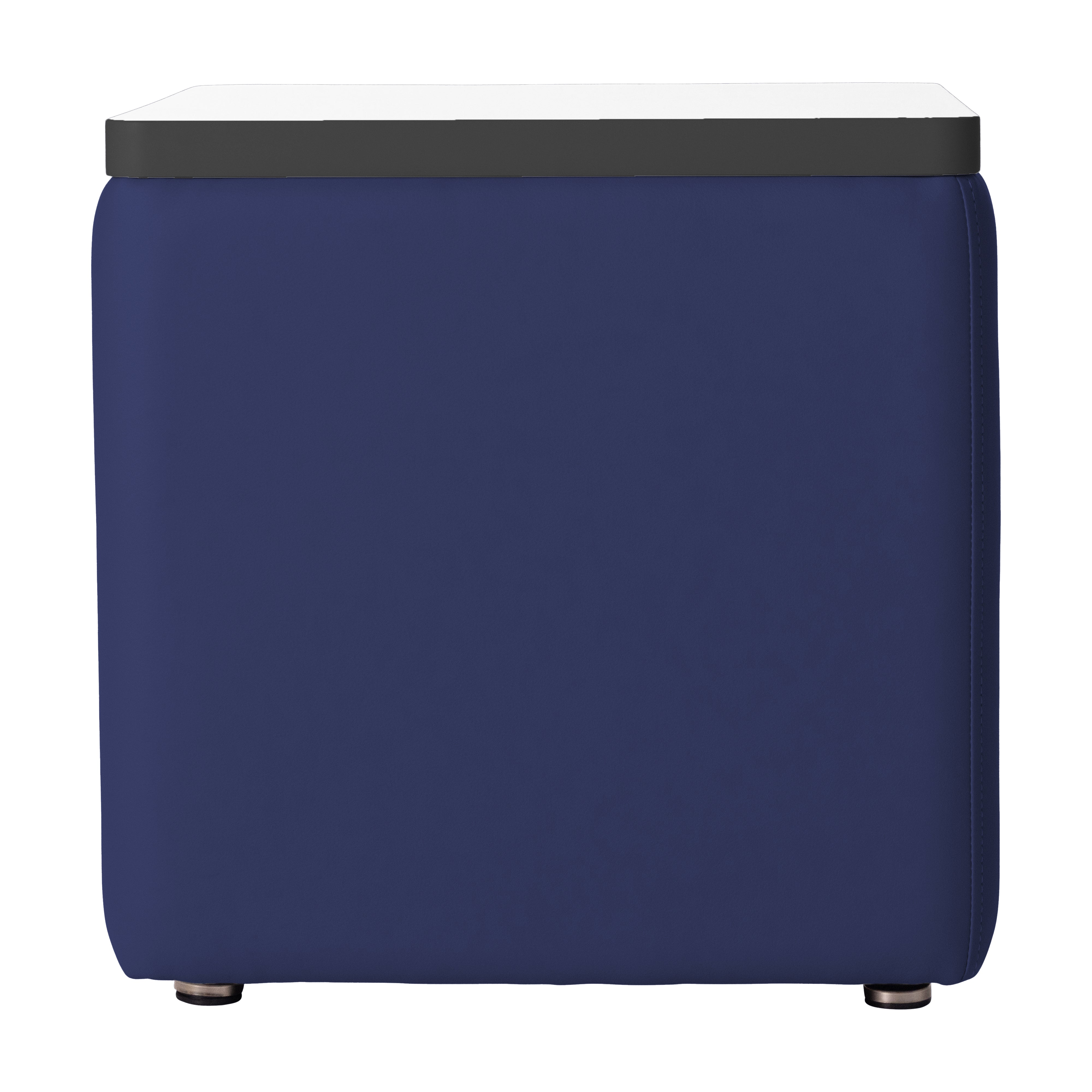 Pro Series Upholstered 18" x 18" Square Dry-Erase Ottoman Table 18" Height - Navy/Whiteboard