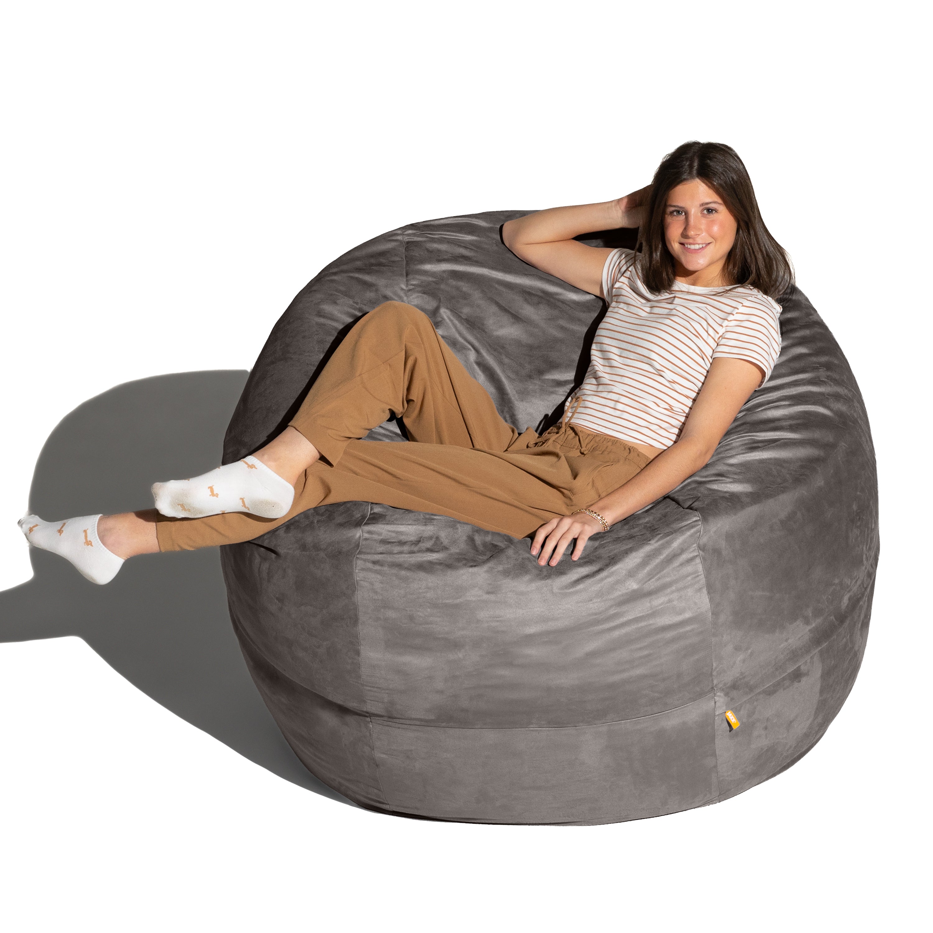 Jaxx Saxx 5 Foot Large Bean Bag w/ Removable Cover, Charcoal
