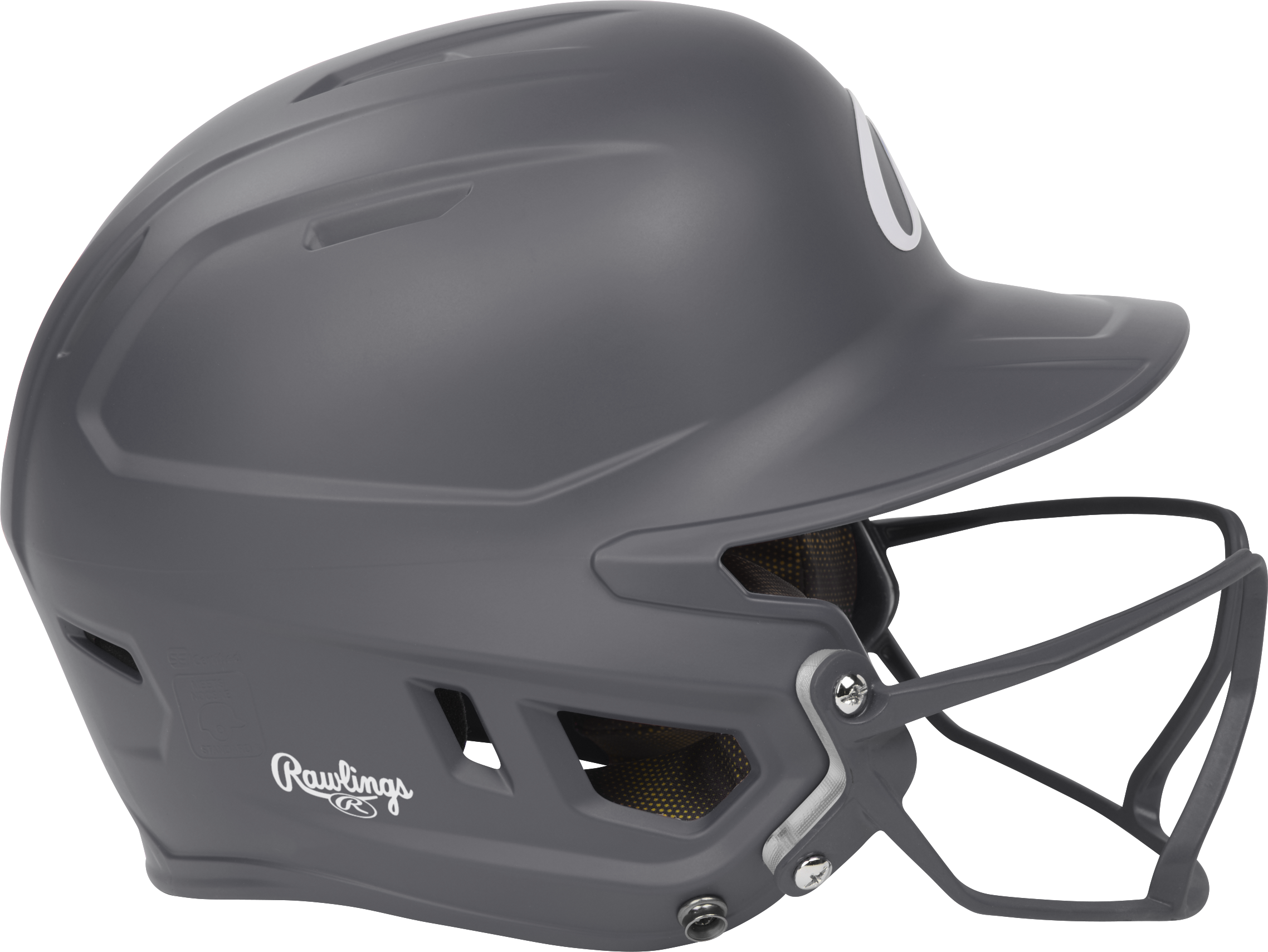 Rawlings Mach Hi-Viz Senior Matte Batting Helmet With Hi-Viz Face Guard - Graphite