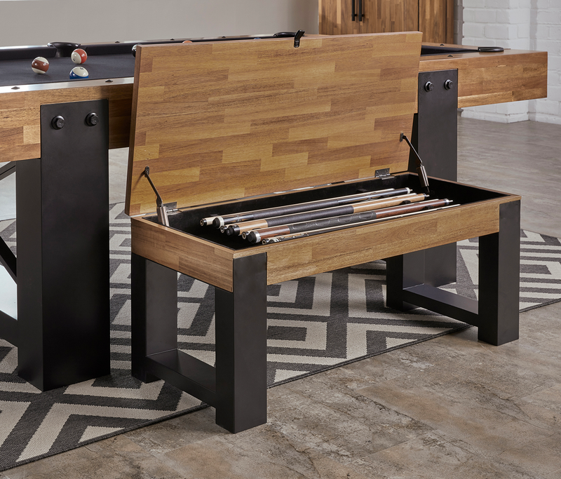 American Heritage® Knoxville Multi-functional Storage Bench, Acacia (does not include cues and balls)