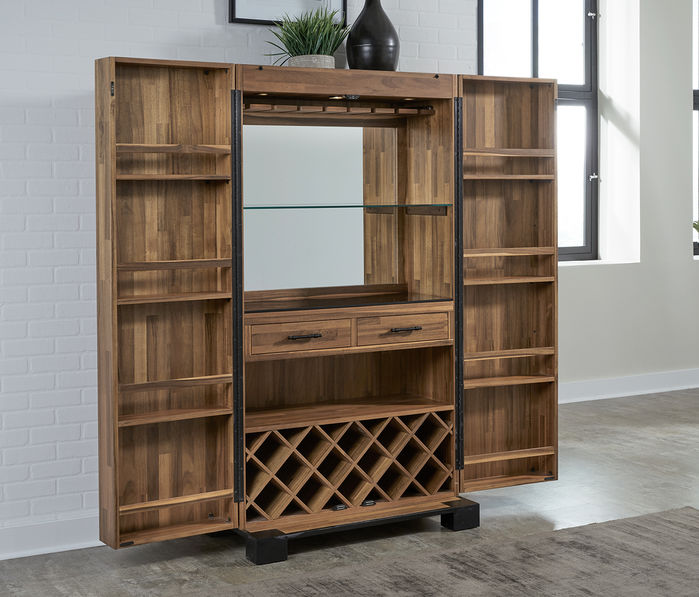 American Heritage® Knoxville Wine & Spirit Cabinet, Acacia