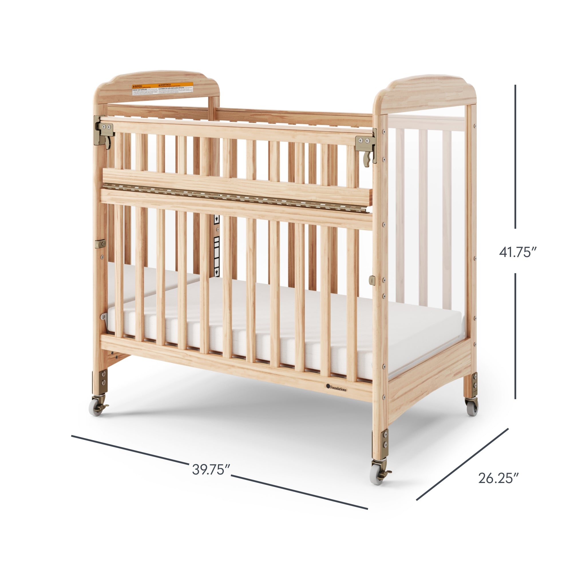 Next Gen SerenityÂ® SafeReachÂ® Mirror Compact Crib, Natural