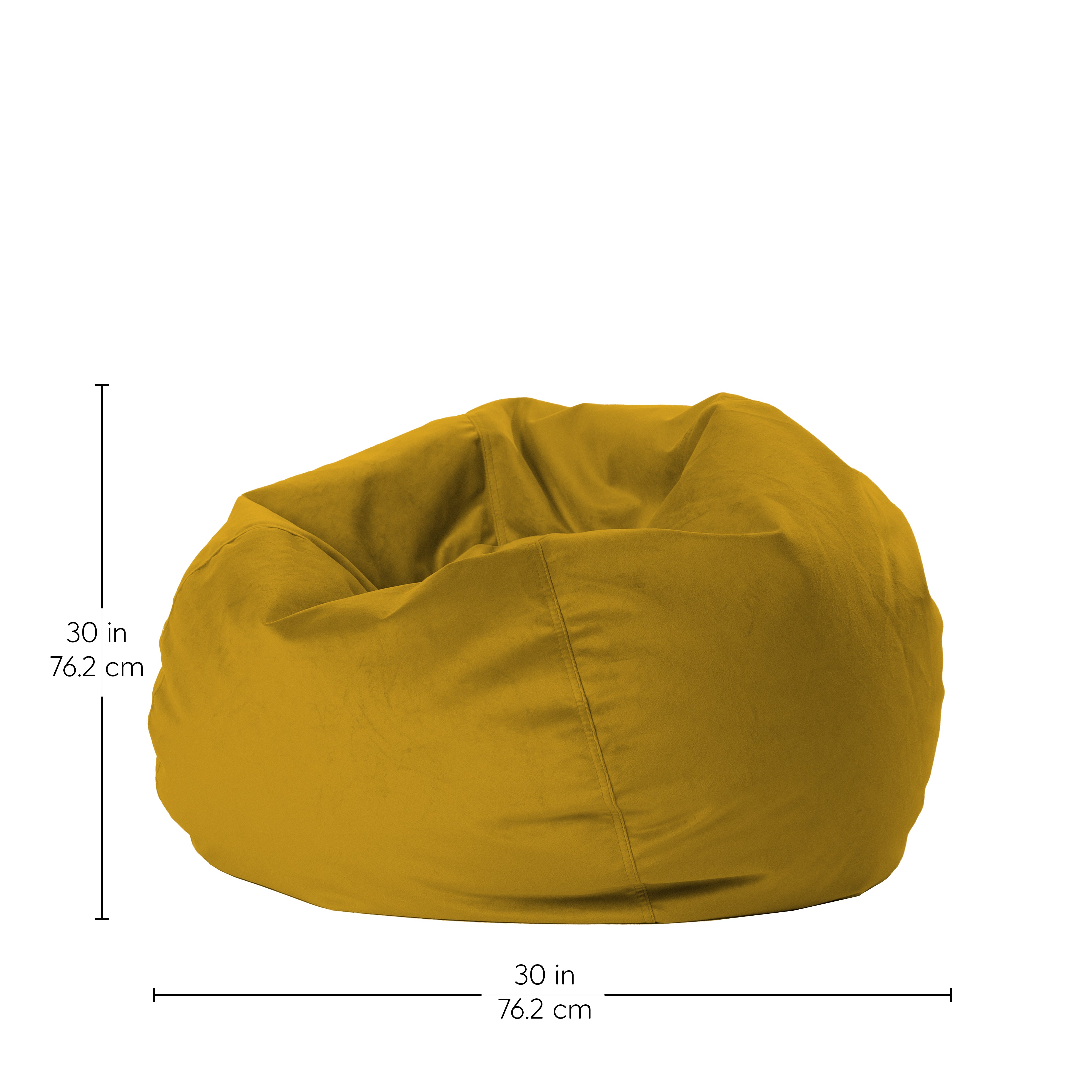 30" Round Velvety Bean Bag - Dijon