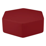 Pro Series Upholstered Hexagon Ottoman 12" Height - Crimson