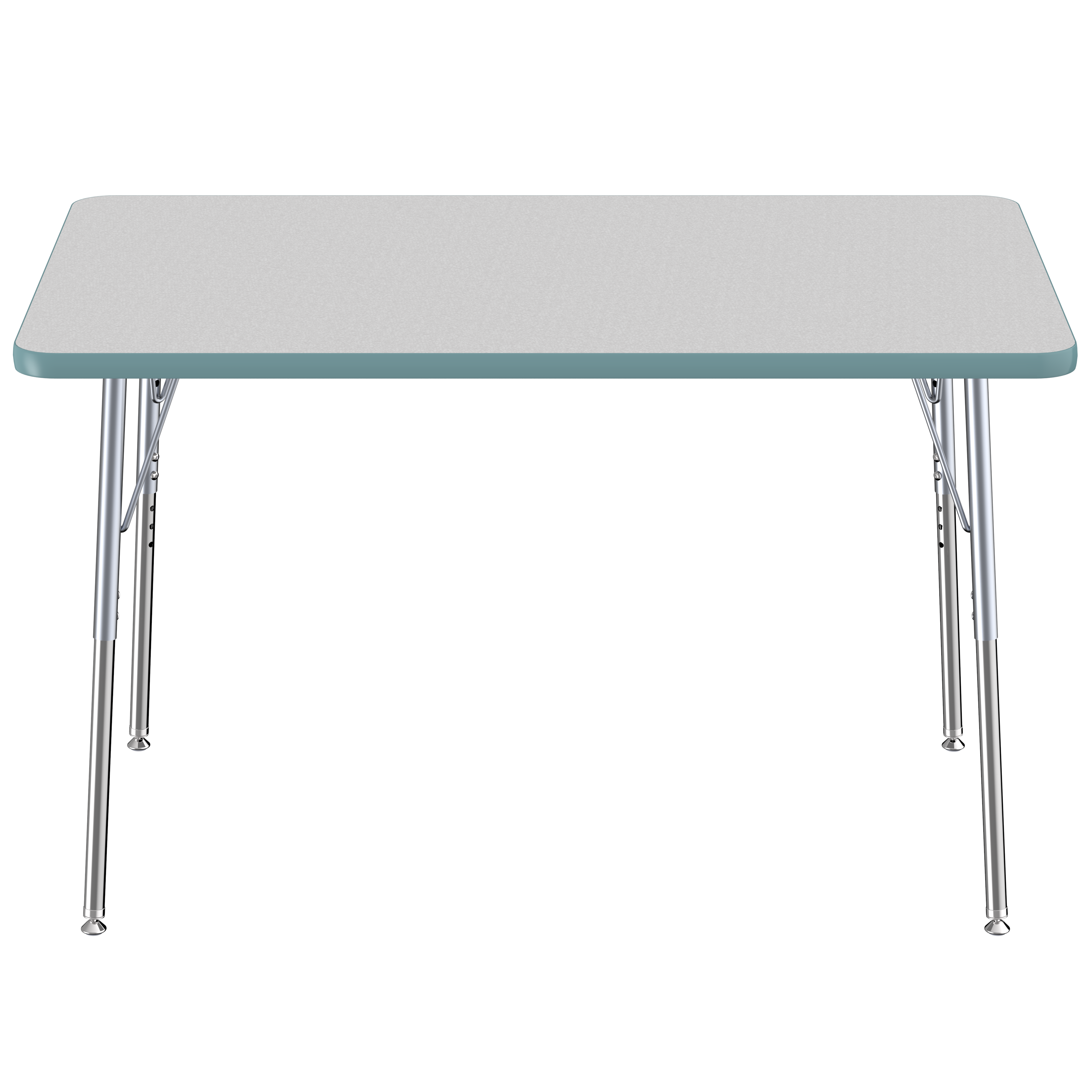 30" x 48" Rectangle Thermofused Activity Table with Adjustable Standard Swivel Glide Legs - Gray/Seafoam/Silver