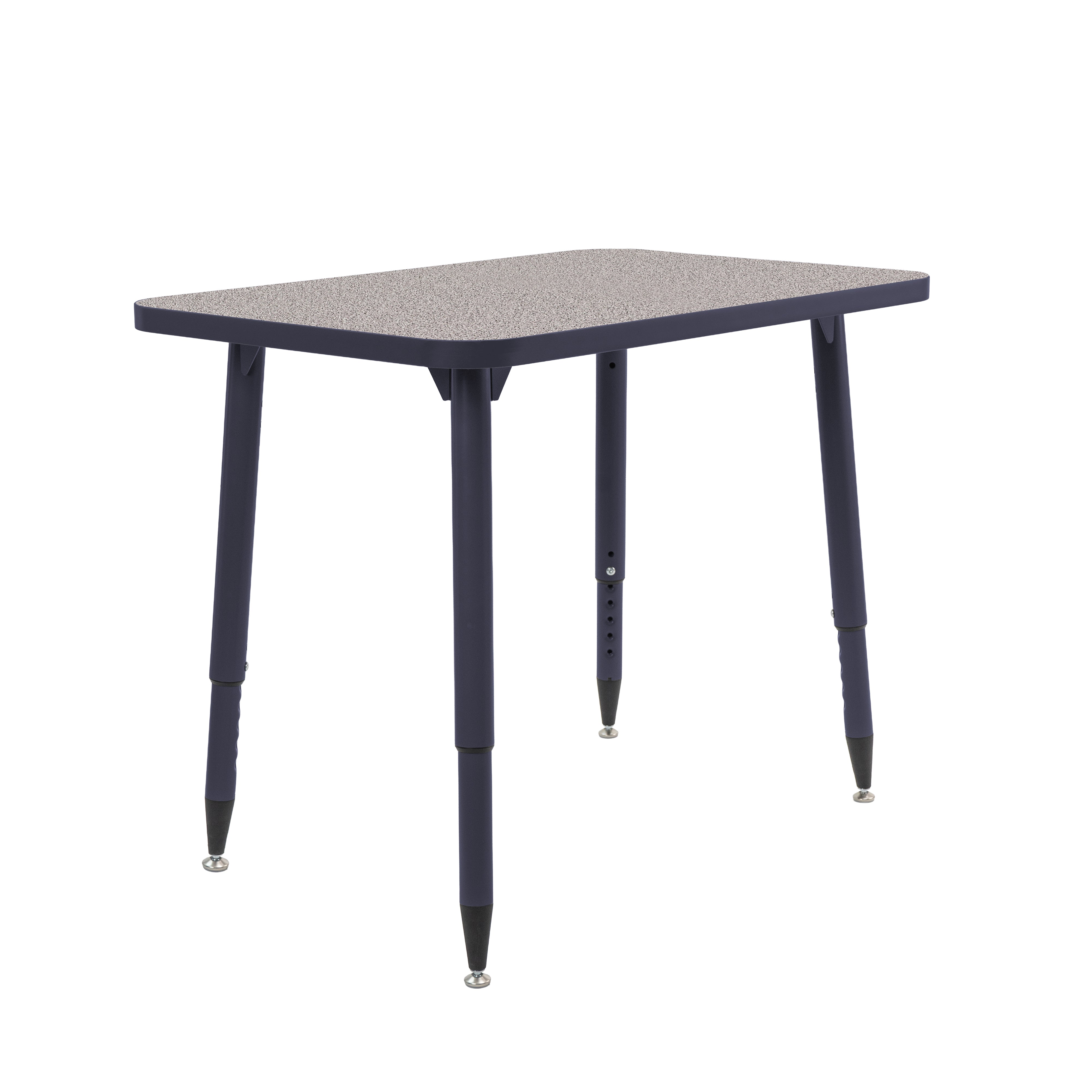 Adapte 24" x 36" Rectangle Thermofused Activity Table with Adjustable Tapered Legs - Gray/Navy
