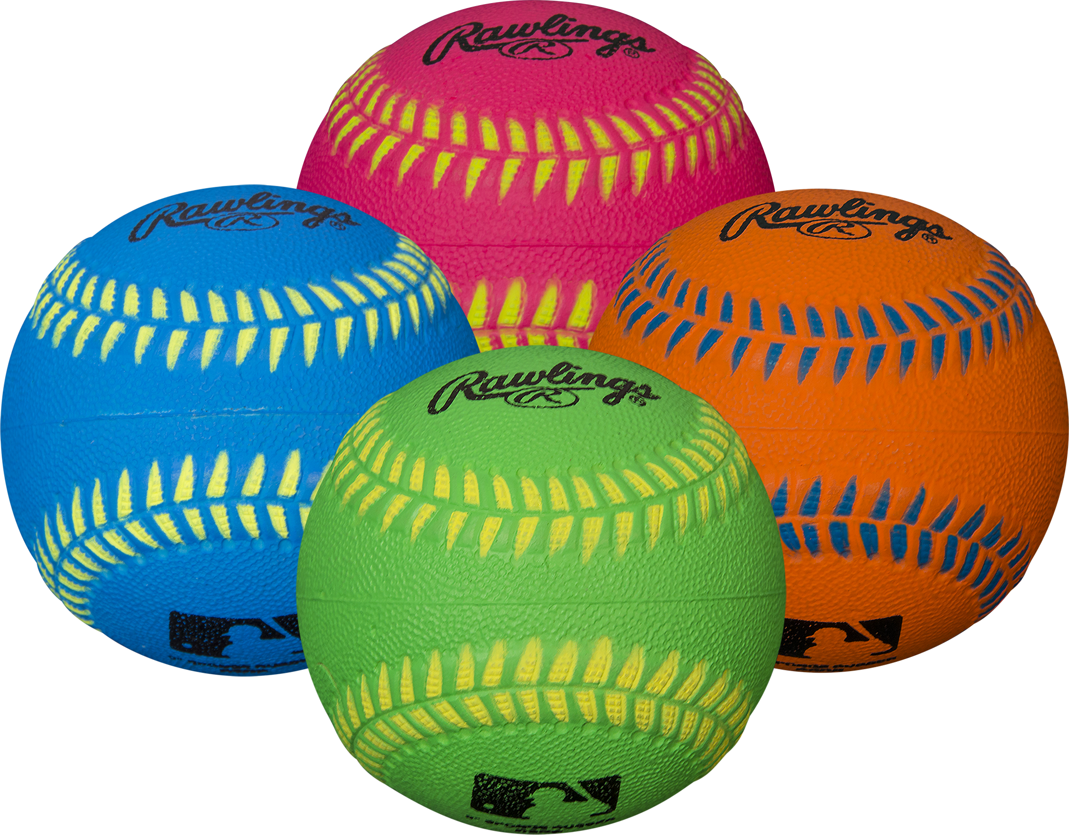 Rawlings Neon Sponge Rubber Baseball - 2 Dz Display Box