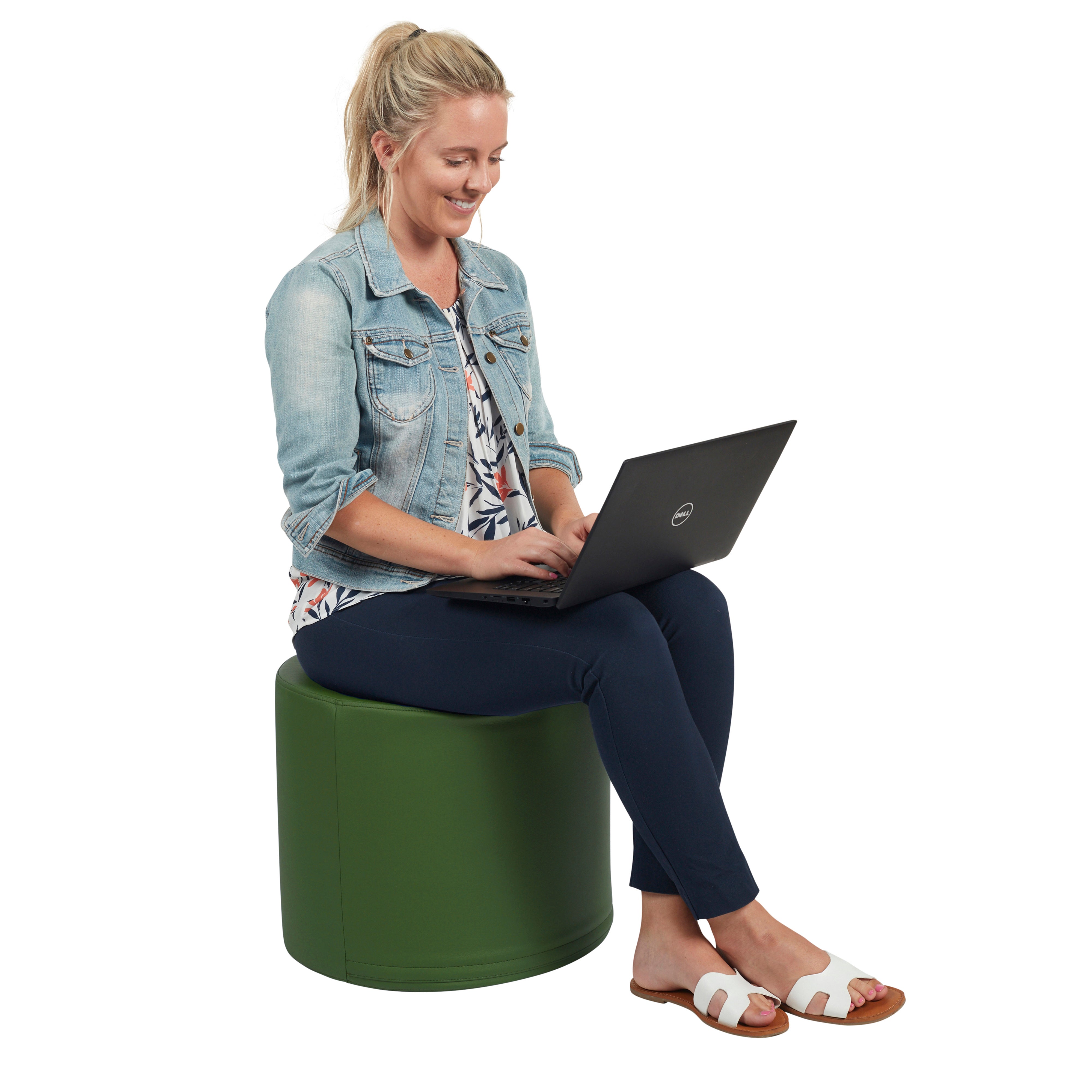 SoftScape 18" Round Ottoman 16" Height, 4-Piece - Earthtone