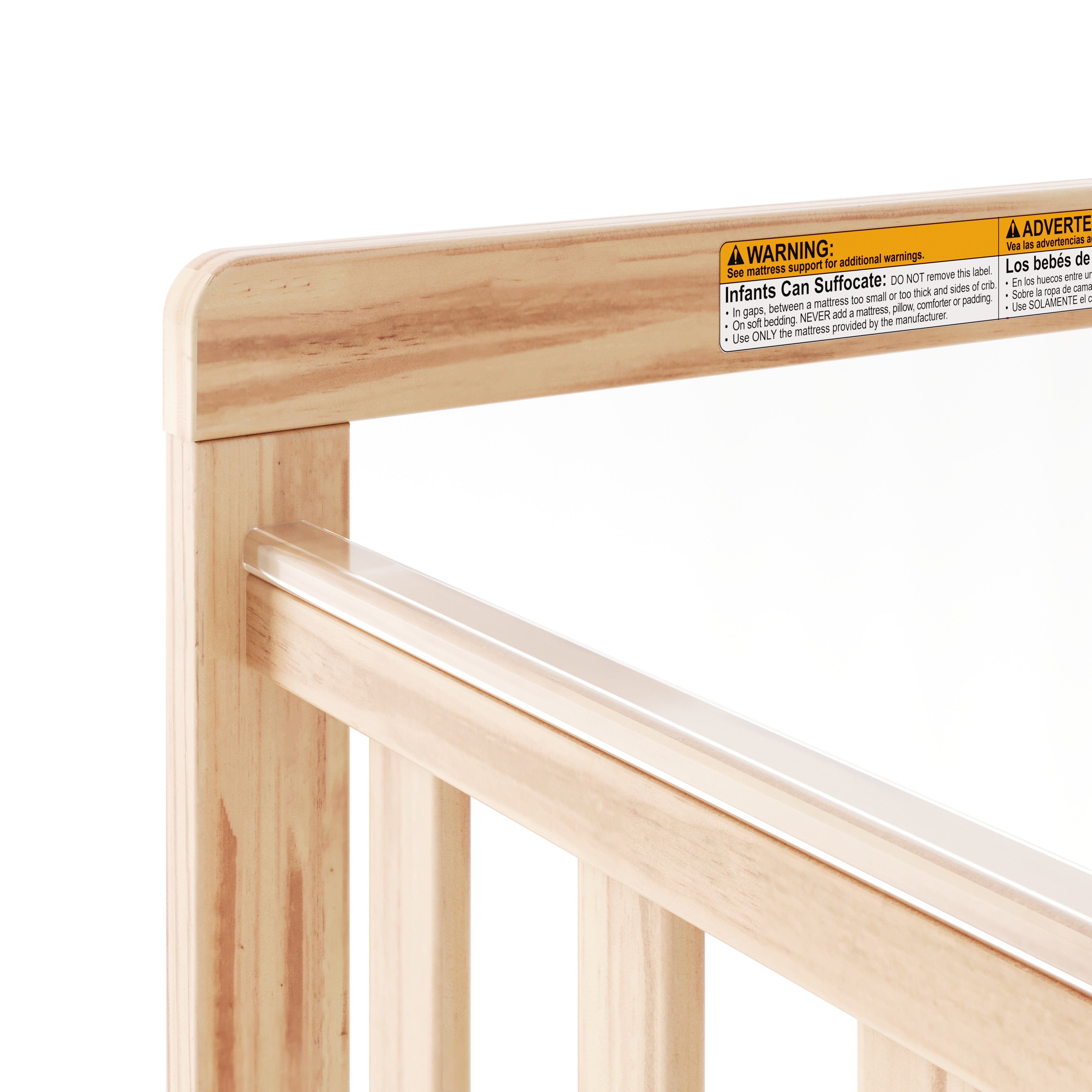 SafetyCraft® Fixed-Side Compact Wood Crib, ClearView End Panels