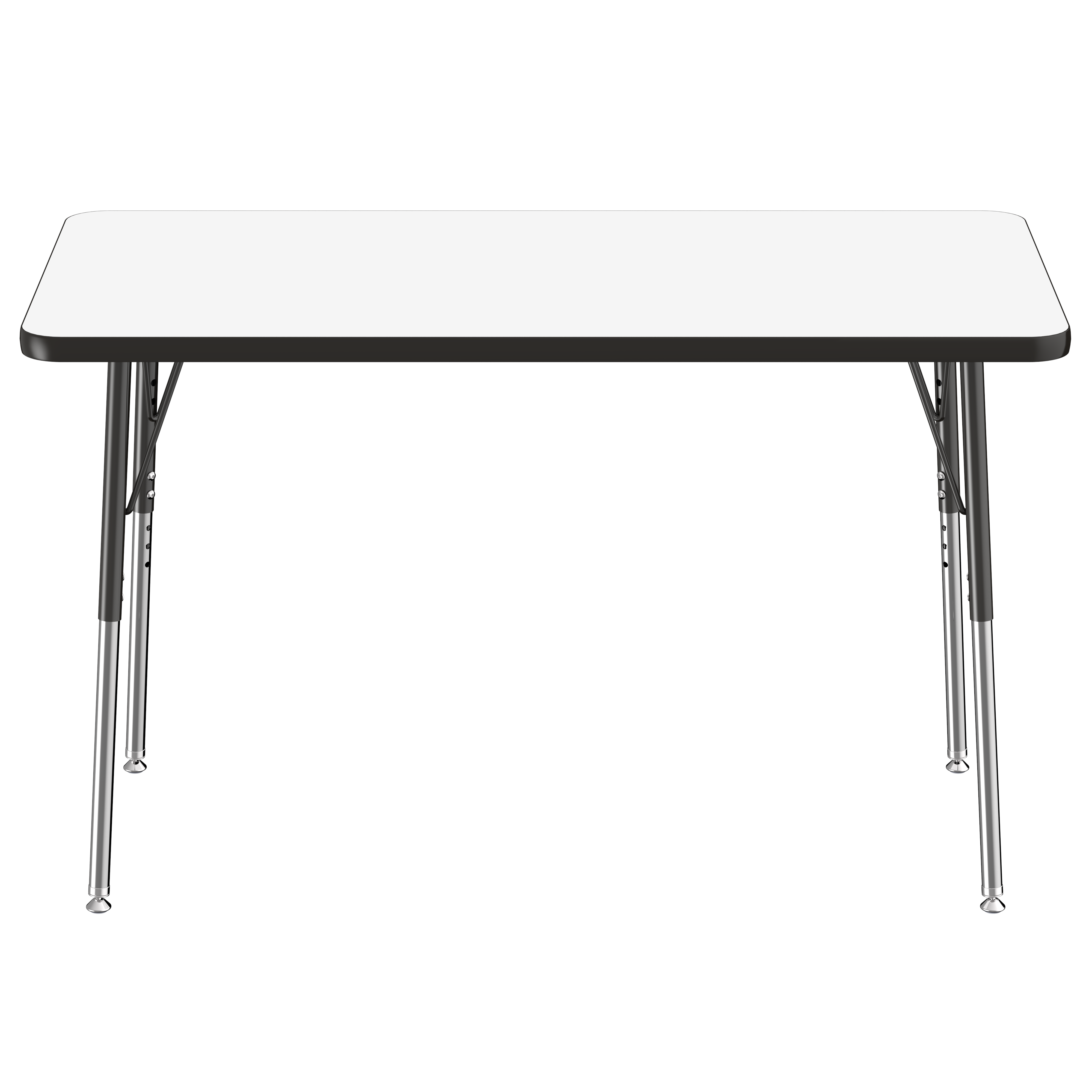 24" x 48" Rectangle Dry-Erase Activity Table with Adjustable Standard Swivel Glide Legs - Whiteboard/Black