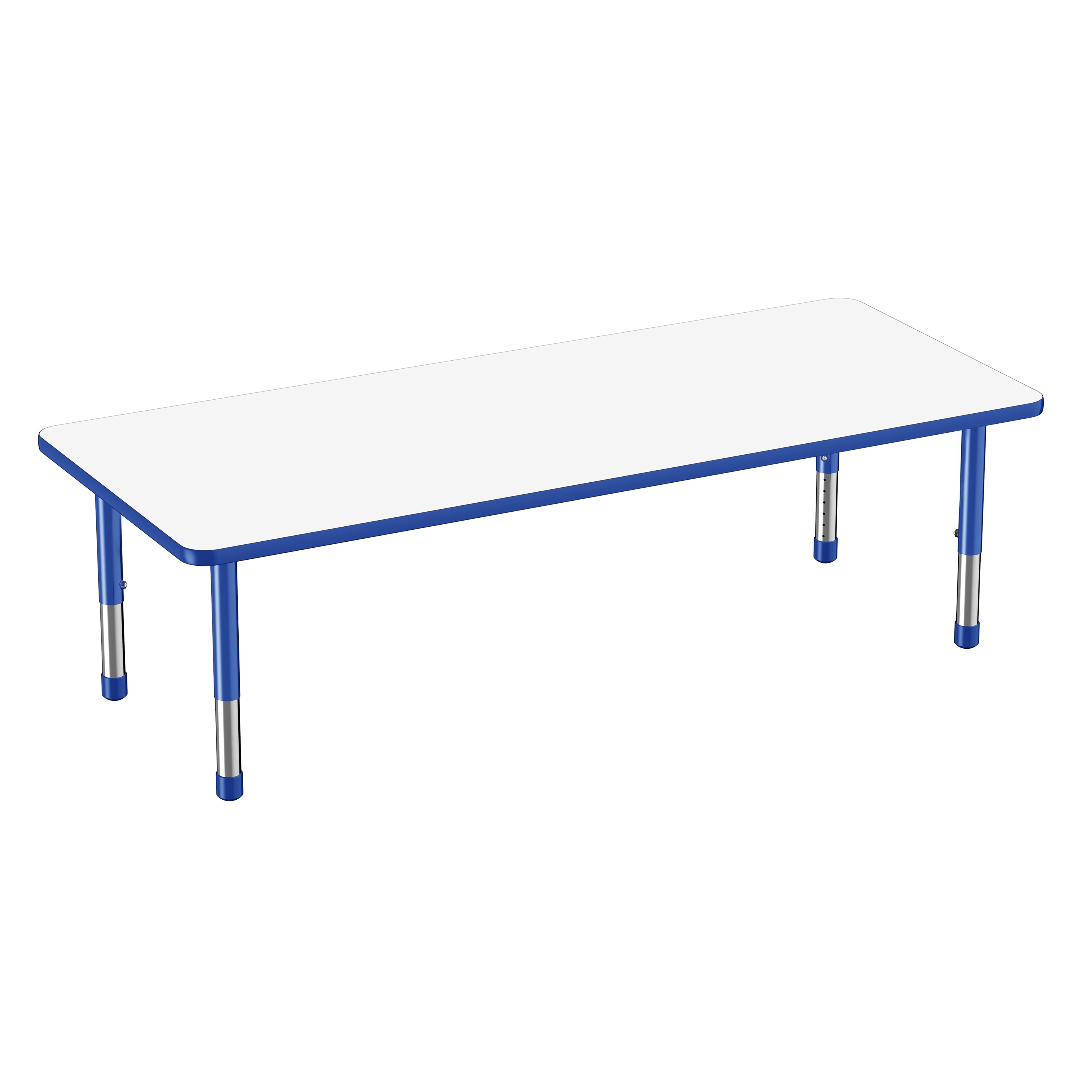 30" x 72" Rectangle Dry-Erase Activity Table with Adjustable Chunky Legs - Whiteboard/Blue