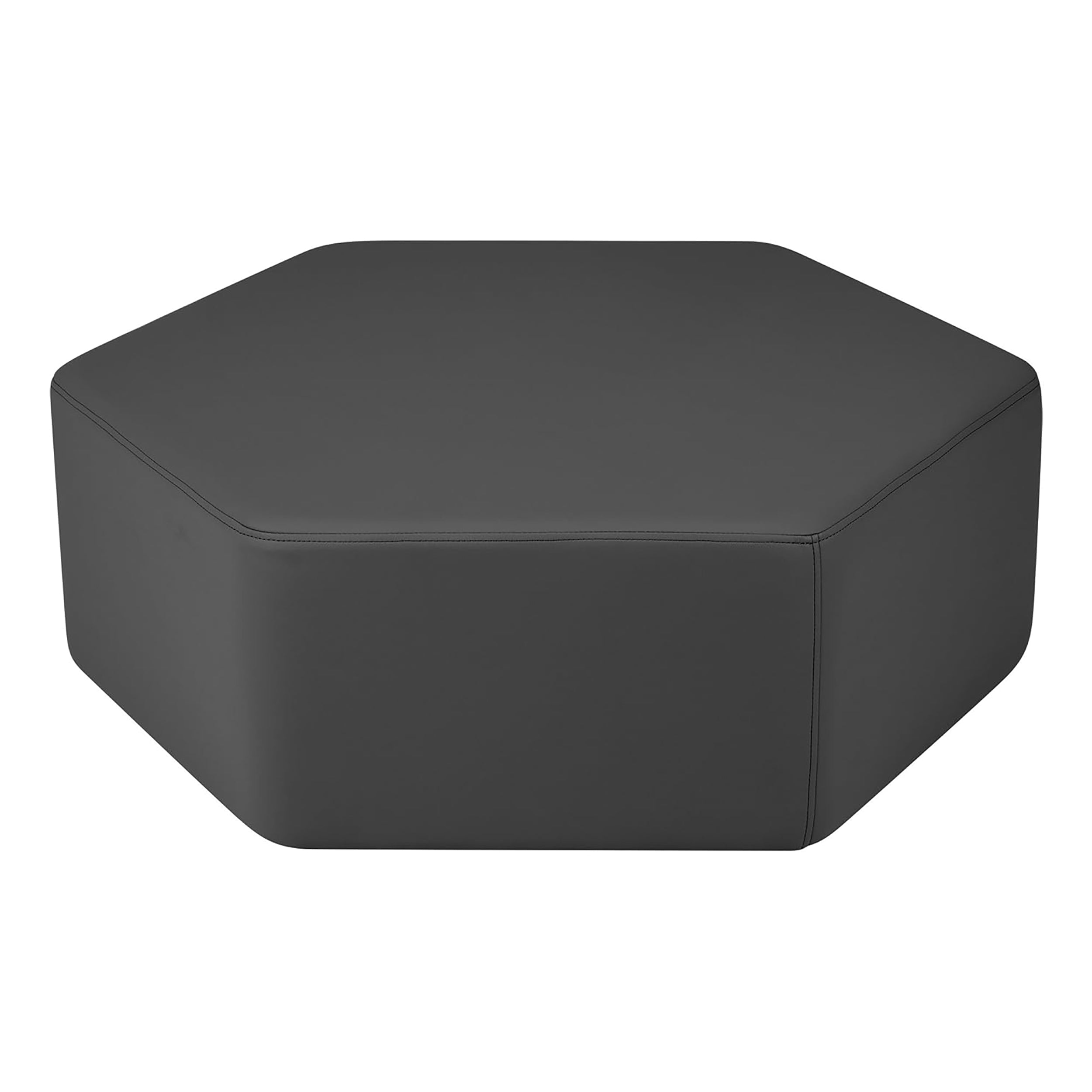 Pro Series Upholstered Hexagon Ottoman 12" Height - Black