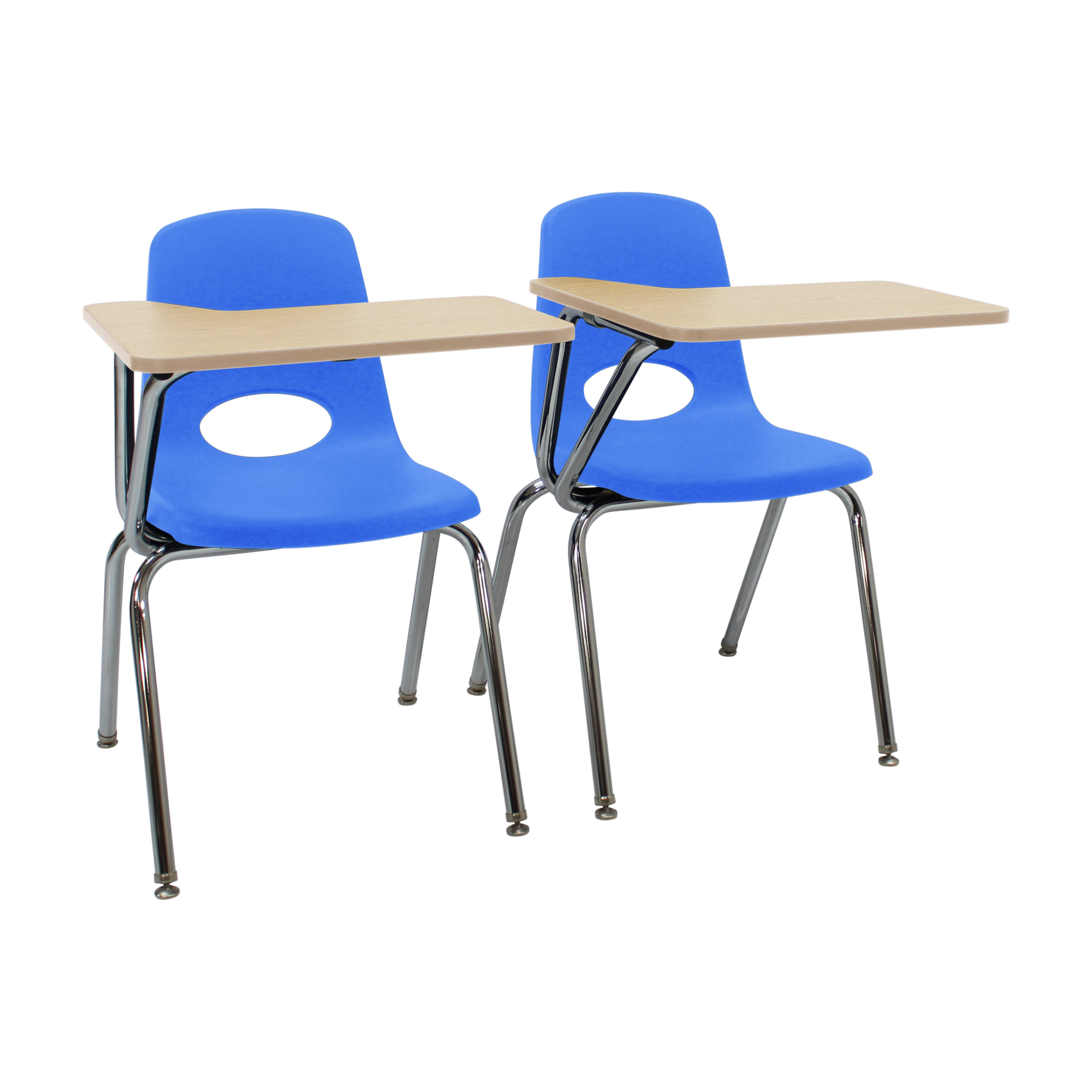 18" Stack Chair with Tablet Arm - Blue/Maple/Maple