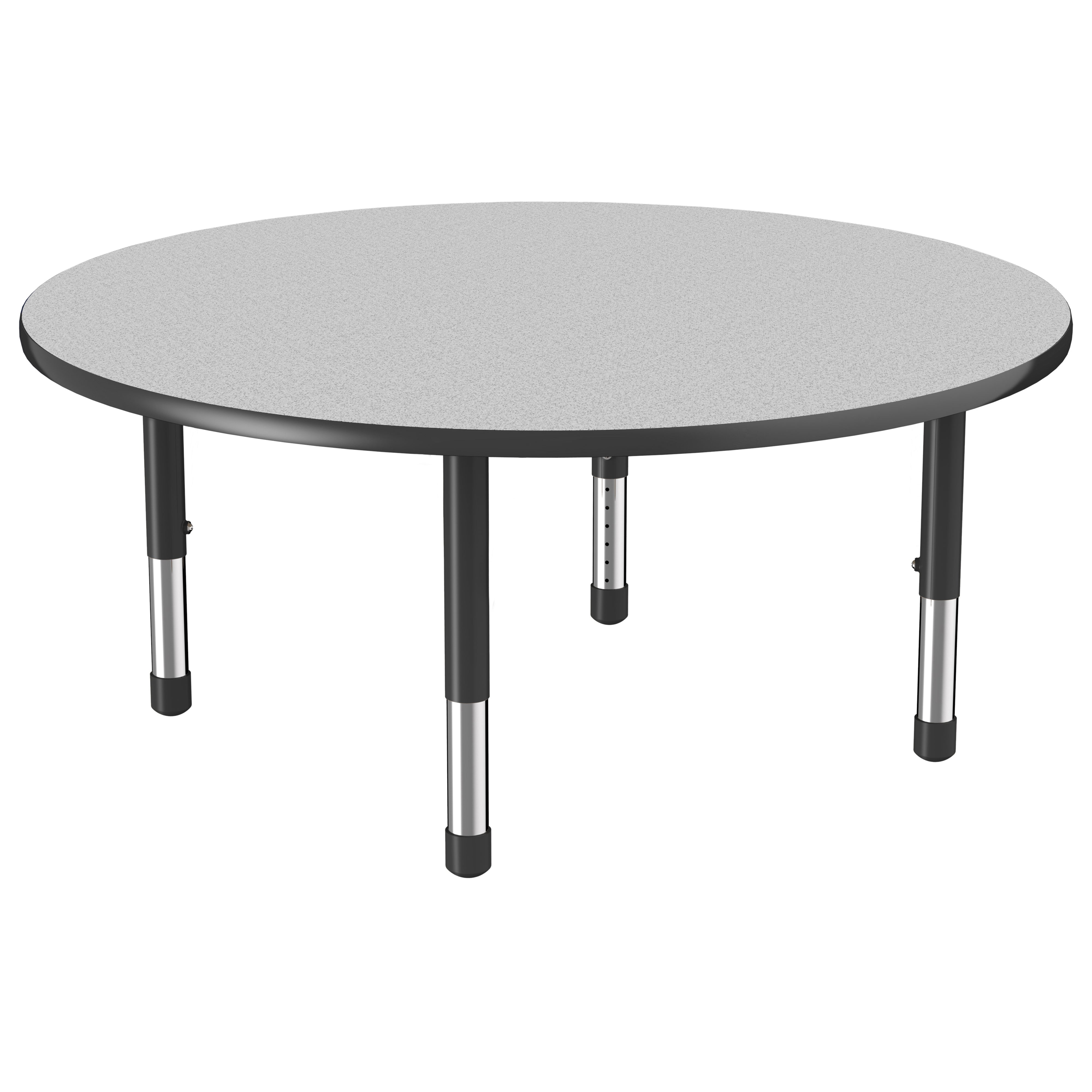 48" Round Thermofused Activity Table with Adjustable Chunky Legs - Gray/Black