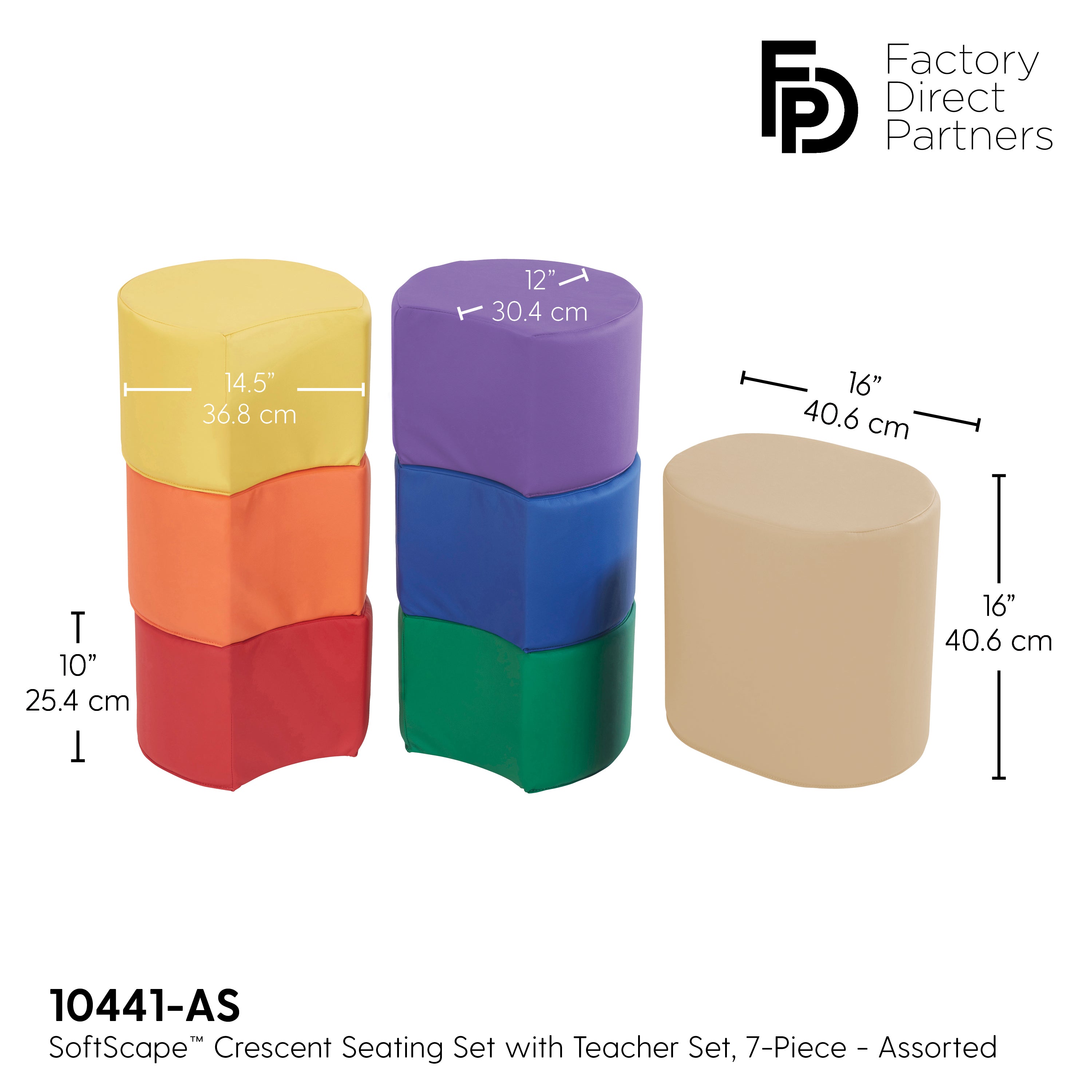 SoftScape Crescent Seating Set, 7-Piece - Assorted