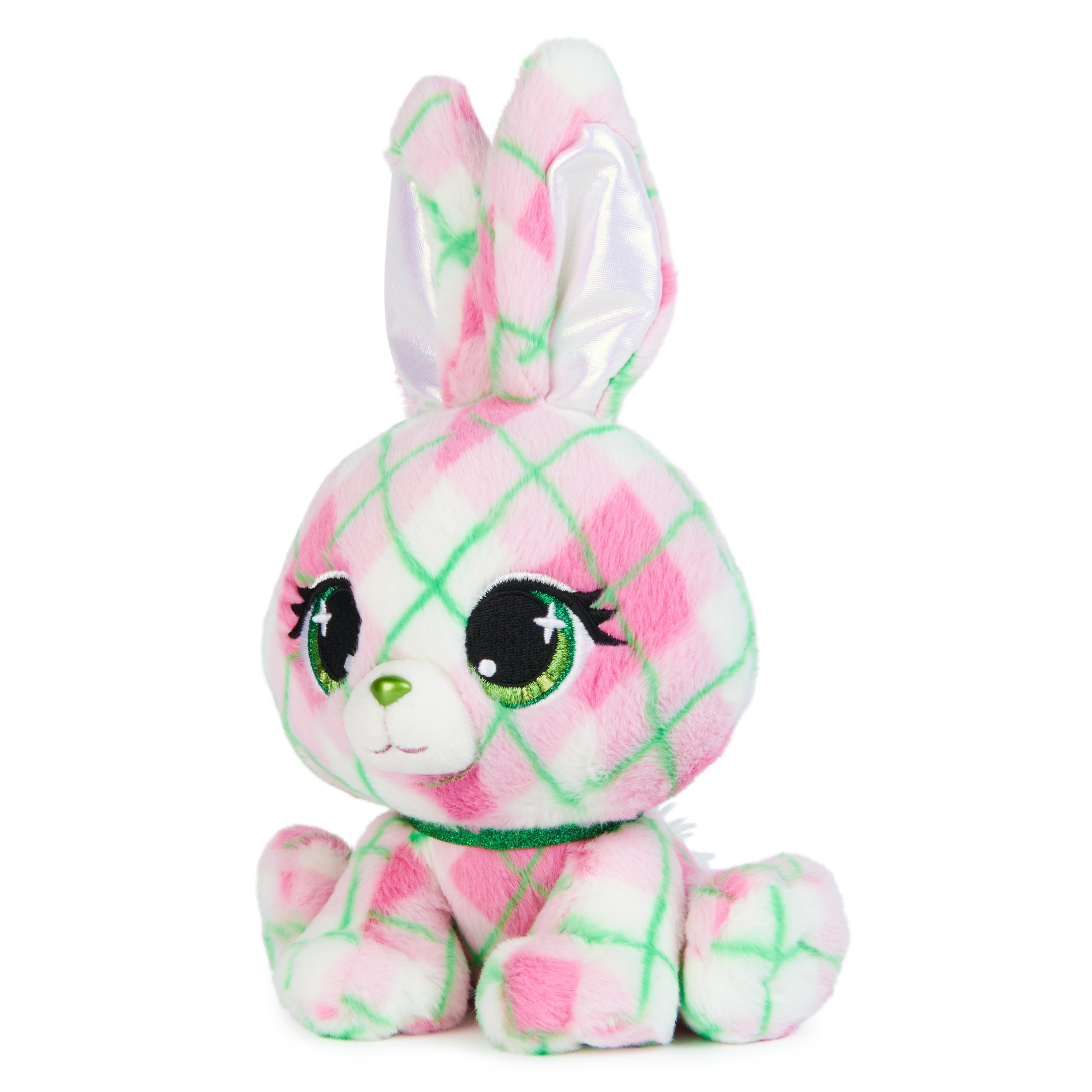 P.Lushes Pets Kennedy Karrats Designer Fashion Plush Toy, Collectible Bunny Stuffed Animal, Pink and Green, 6”