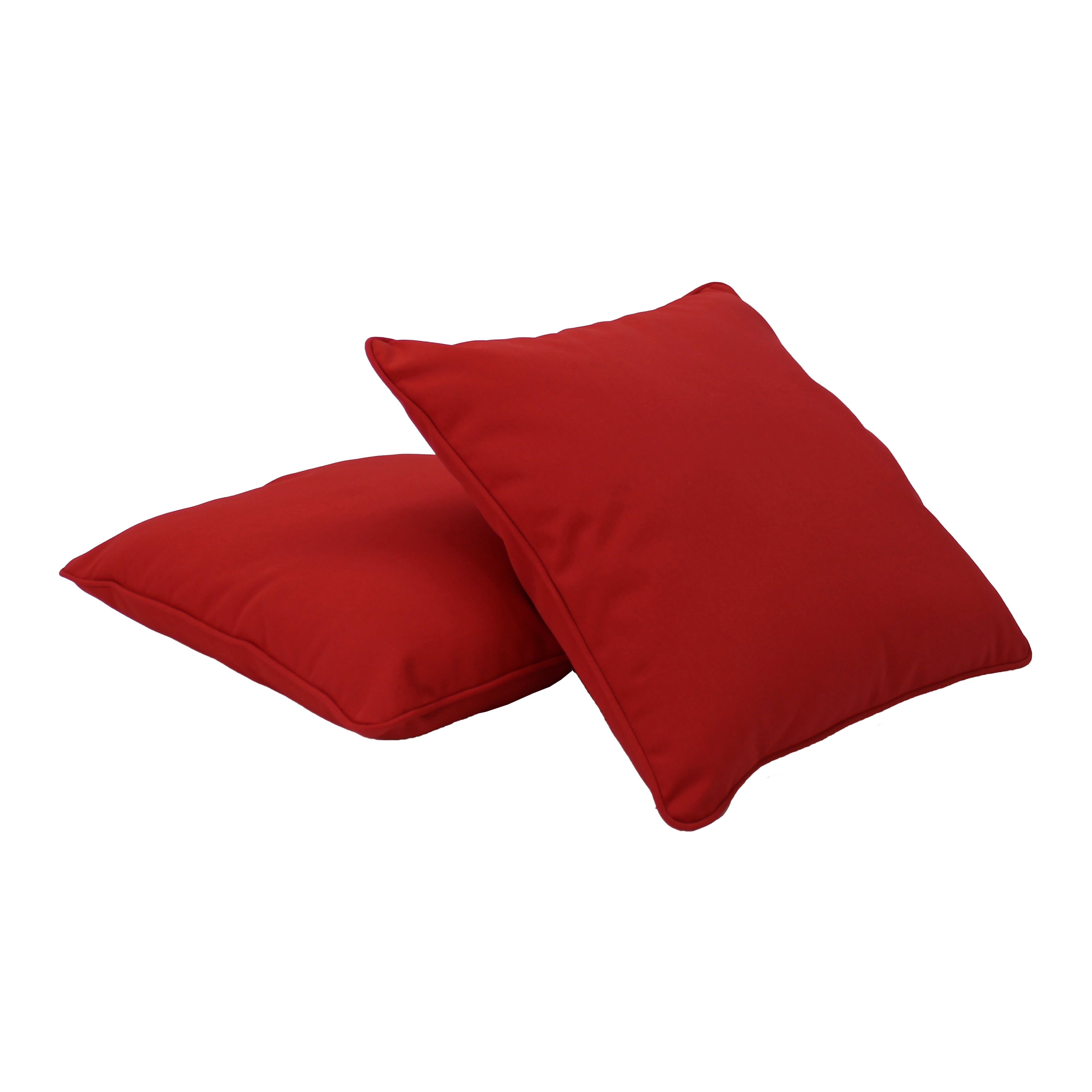 Presidio 18"x 18" Square Indoor/Outdoor Pillow with Piping, 2-Piece - Red