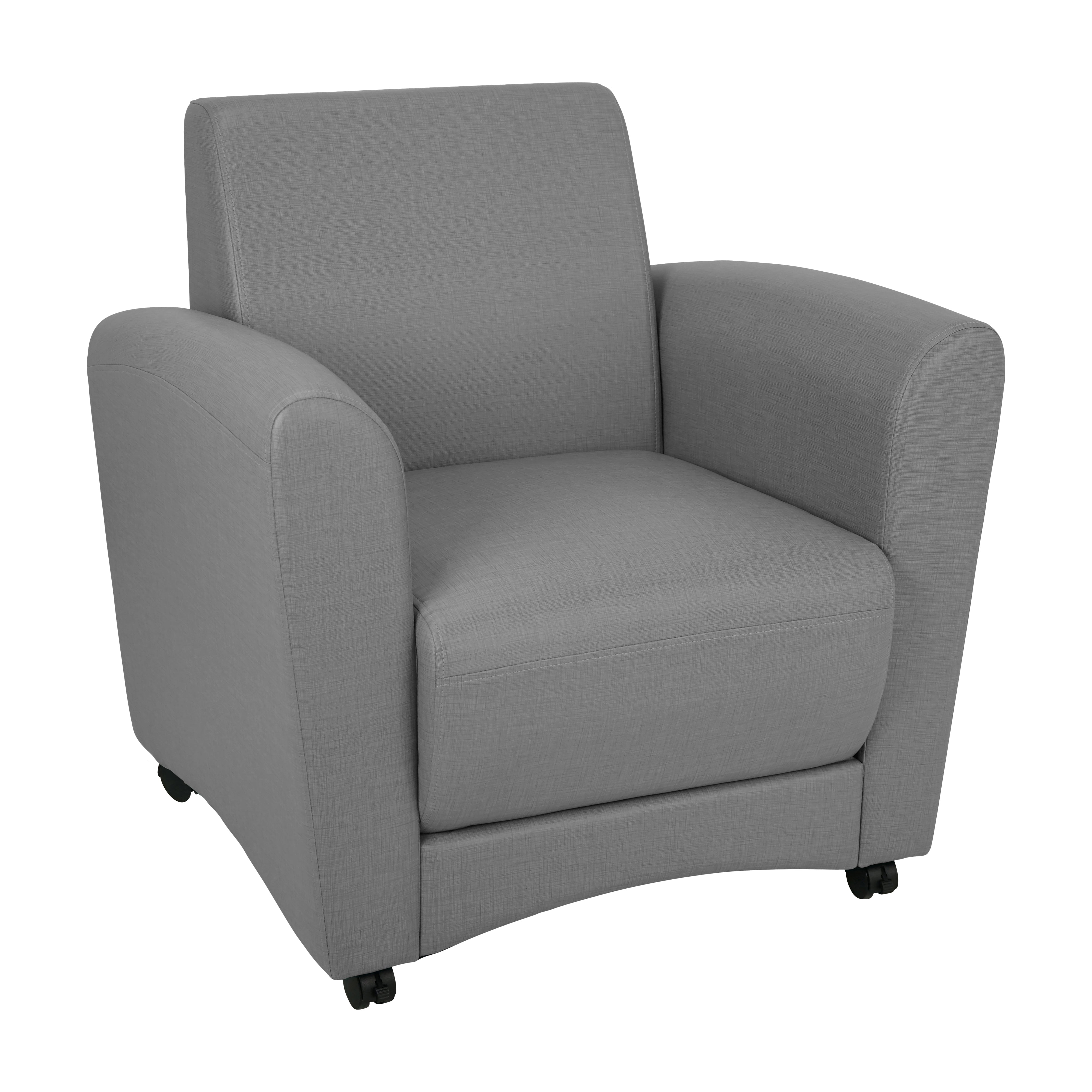 Pro Series Upholstered Mobile Common Area Chair - Slate Gray Crosshatch