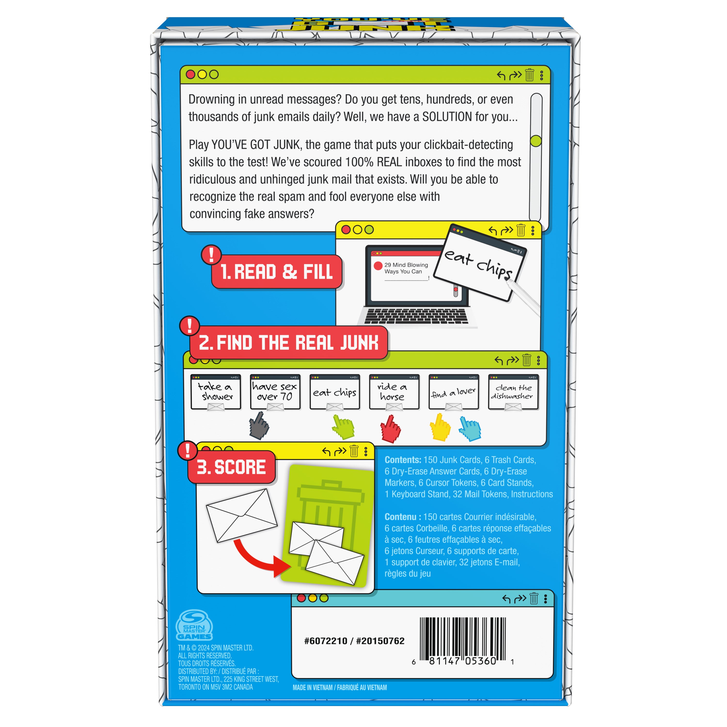 Spin Master Games, You’ve Got Junk - The Hilarious Spam-Filled Party Game, Adult Email Subject Line Cards for Friendsgiving, Happy Hour, Bachelorette Party, Adults, 3-10 Players, for Ages 18 & Up