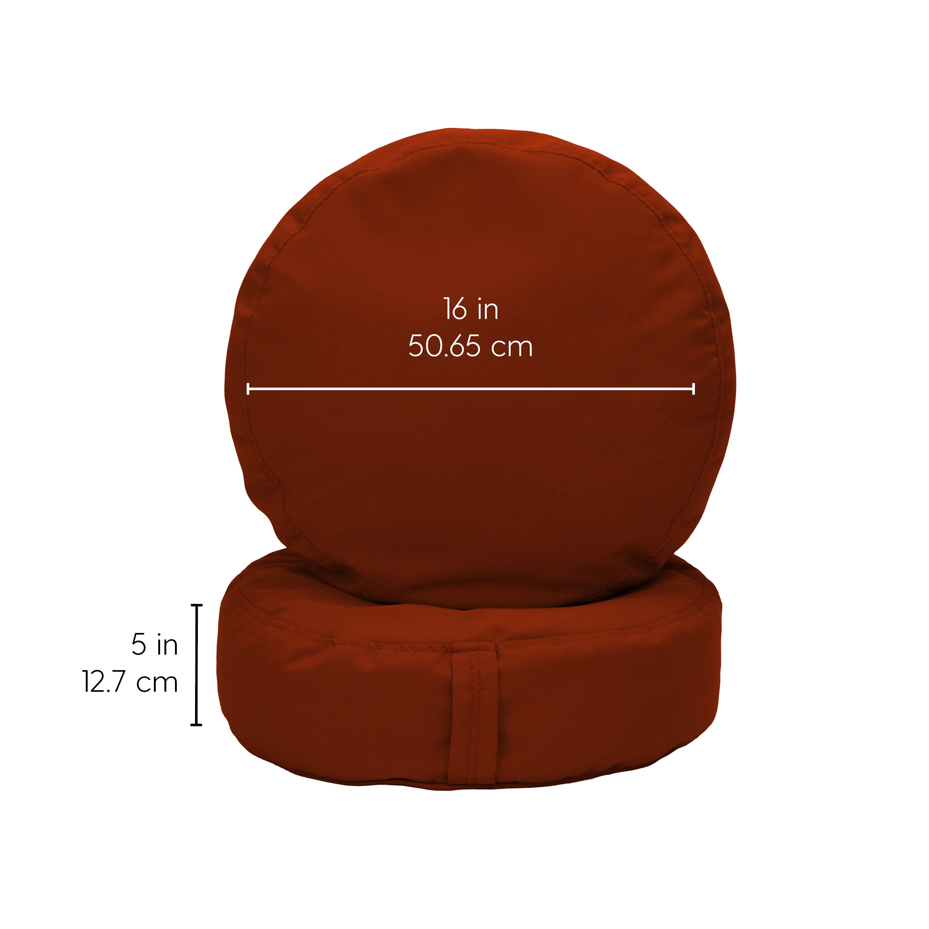 Element 16" Round Bean Cushions, 2-Piece - Rust Red