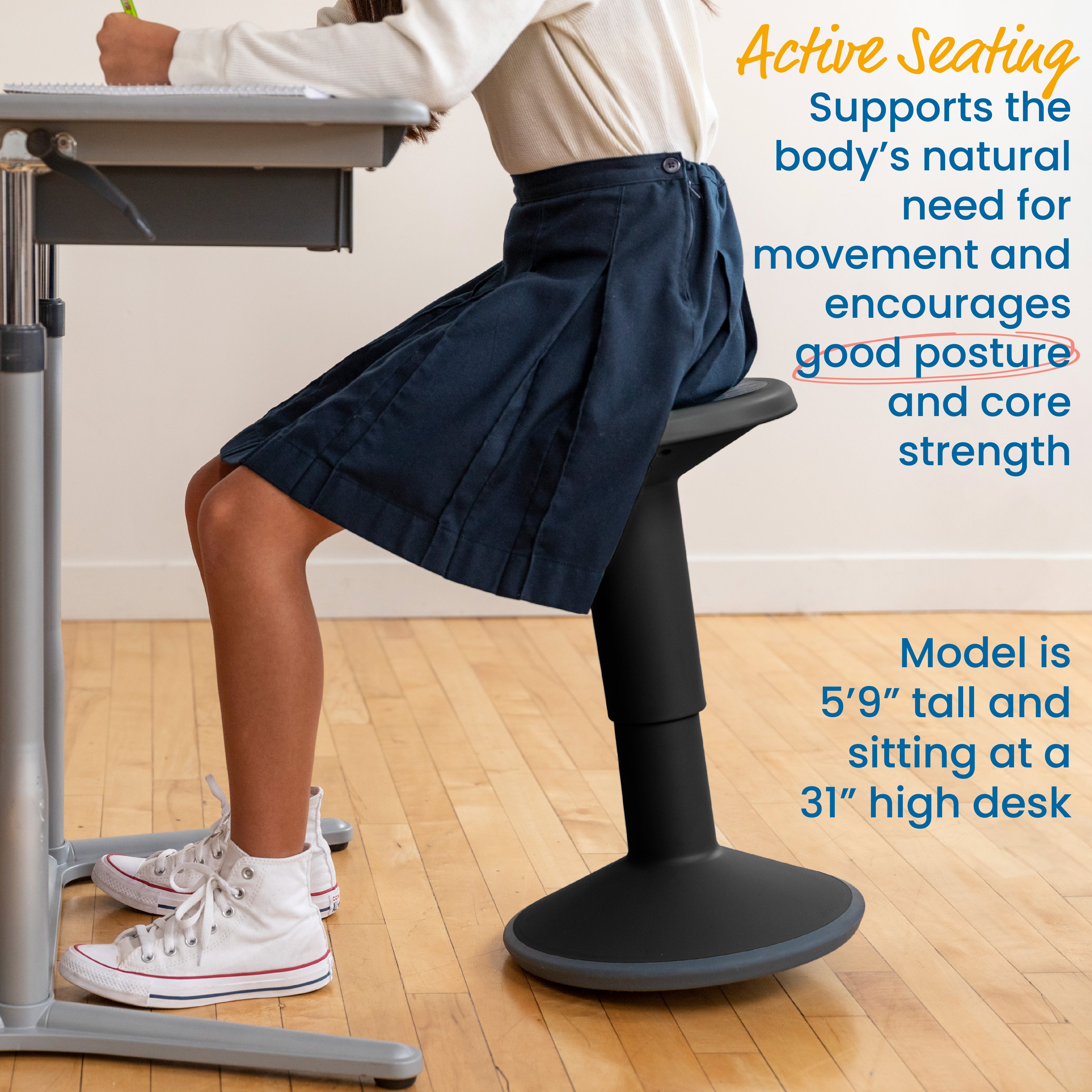 SitWell Adjustable Stool - Black