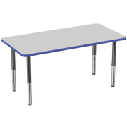 30" x 60" Rectangle T-Molding Activity Table with Adjustable Super Legs - Gray/Blue/Black