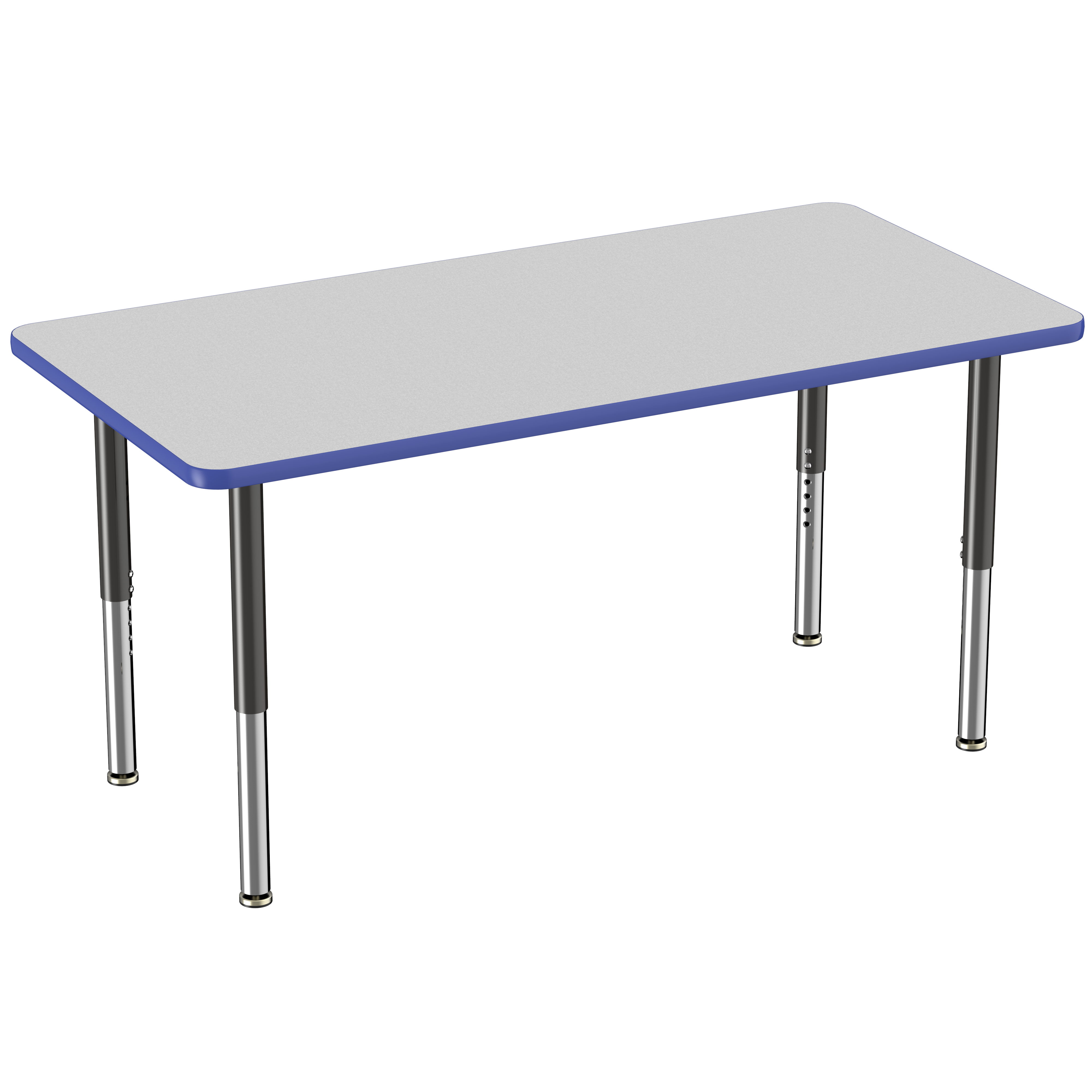 30" x 60" Rectangle T-Molding Activity Table with Adjustable Super Legs - Gray/Blue/Black