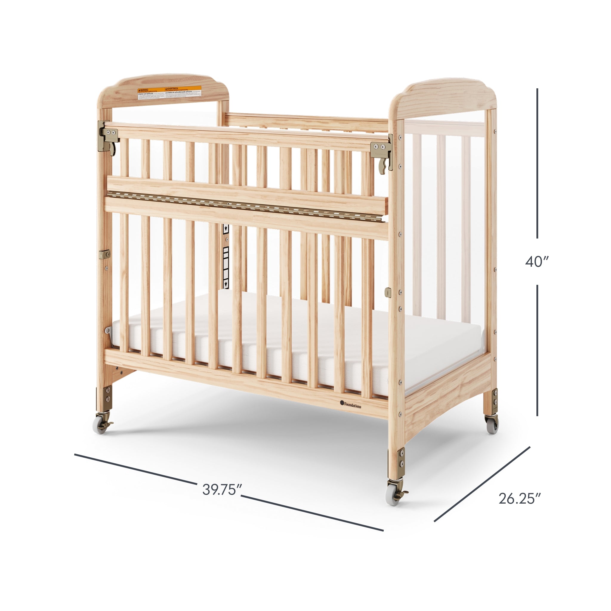 Next Gen Serenity SafeReach Clearview Compact Crib, Natural