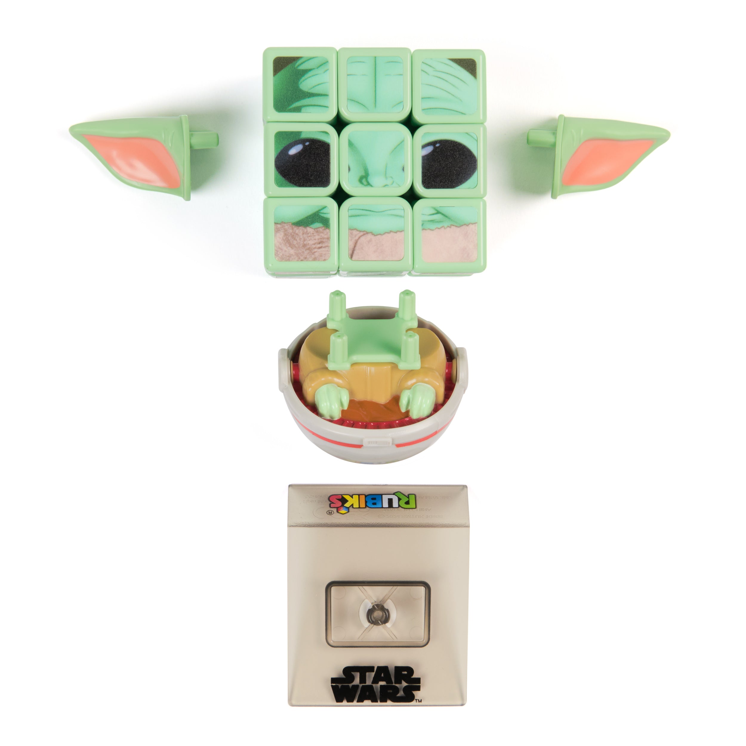 Rubik’s Cube, Star Wars Grogu Cuber with Display, Mandalorian’s The Child, Problem-Solving Brain Teaser, Classic Color-Matching Puzzle, Fidget Toy for Kids, Collectible Star Wars Toy, for Ages 8 & Up