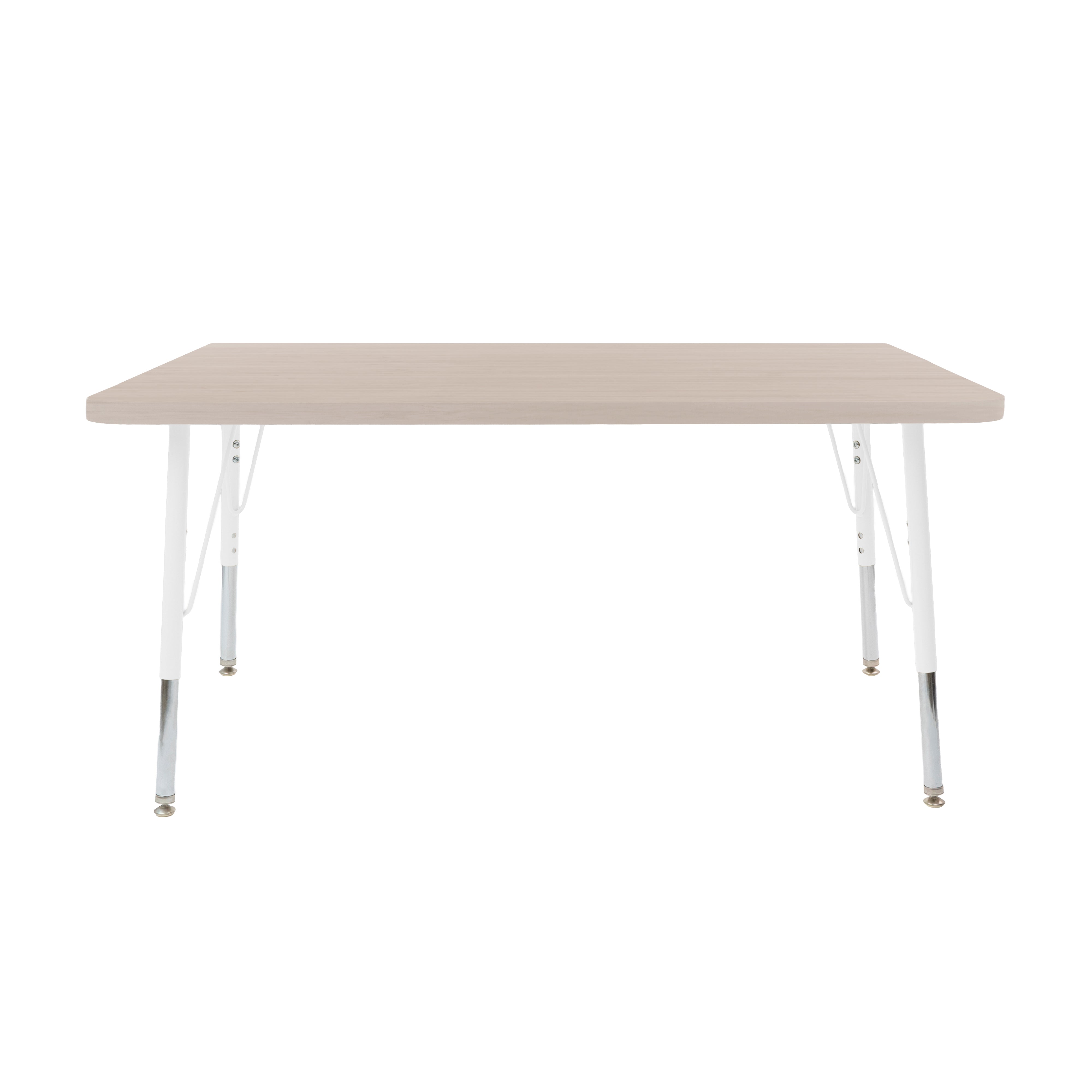 30" x 48" Rectangle Thermofused Woodgrain Activity Table with Standard Legs - Asian Sand/White