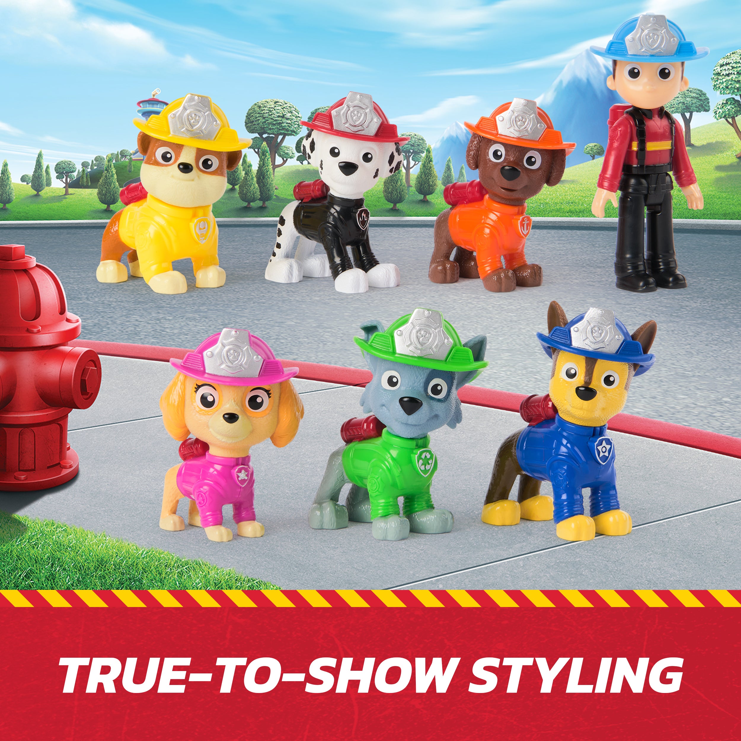 PAW Patrol Fire Rescue Team Pack with 7 Collectible Action Figures, Including Ryder & 6 PAW Patrol Pups, Kids Toys for Boys & Girls Ages 3 and Up