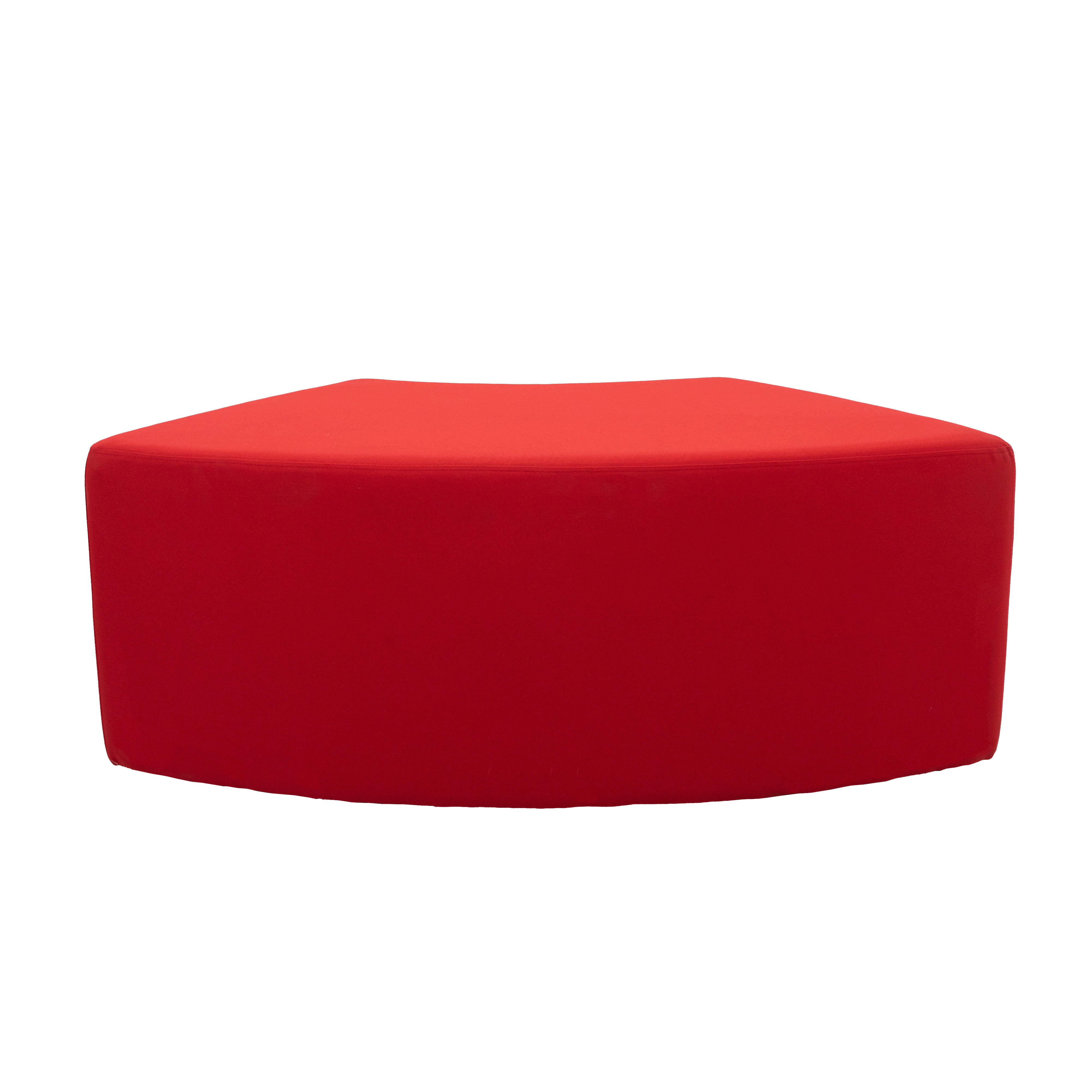 Outdoor 24" x 48" S-Curve Ottoman with Sunbrella®, 18" H - Canvas Jockey Red