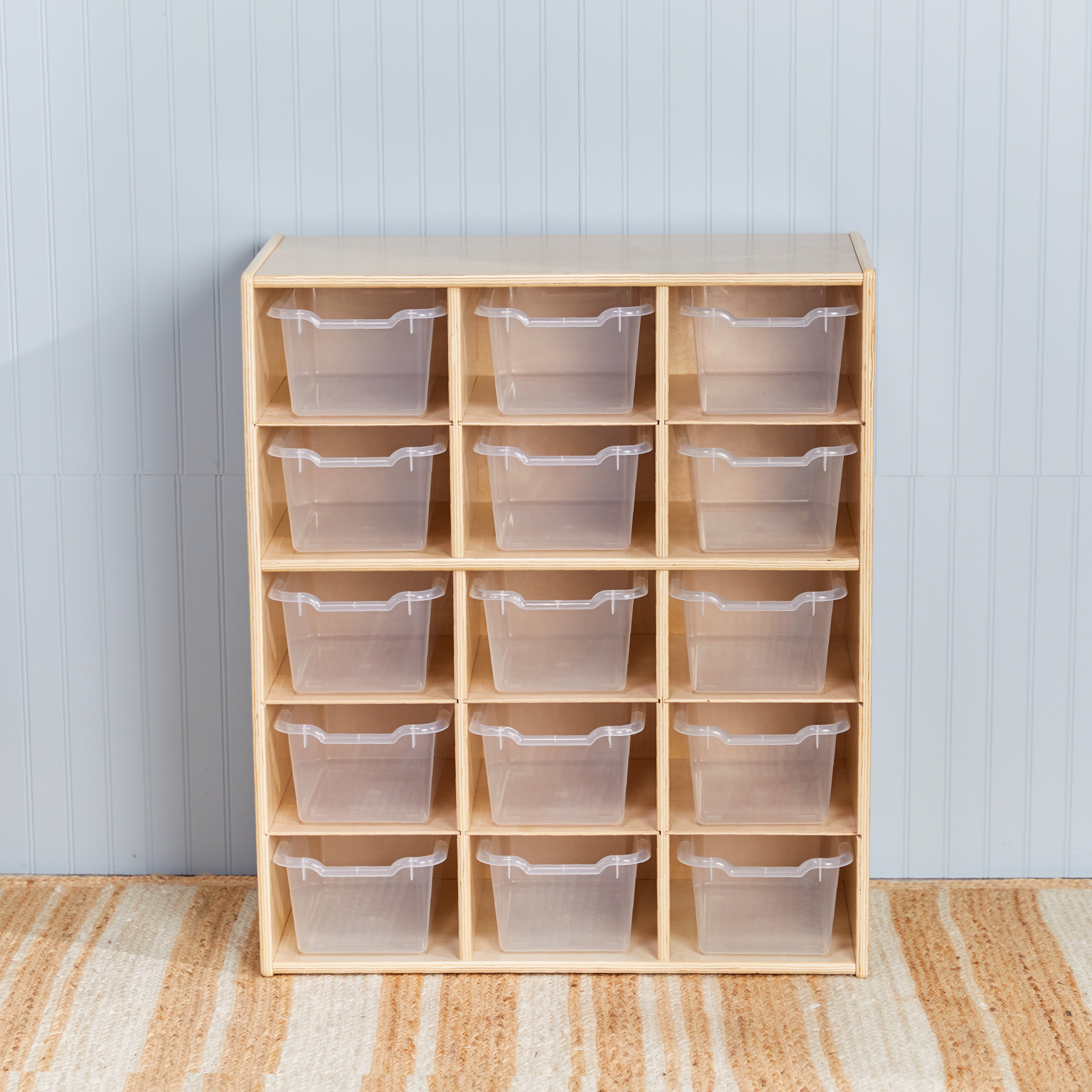 Scoop Front Storage Bins 15-Pack - Clear