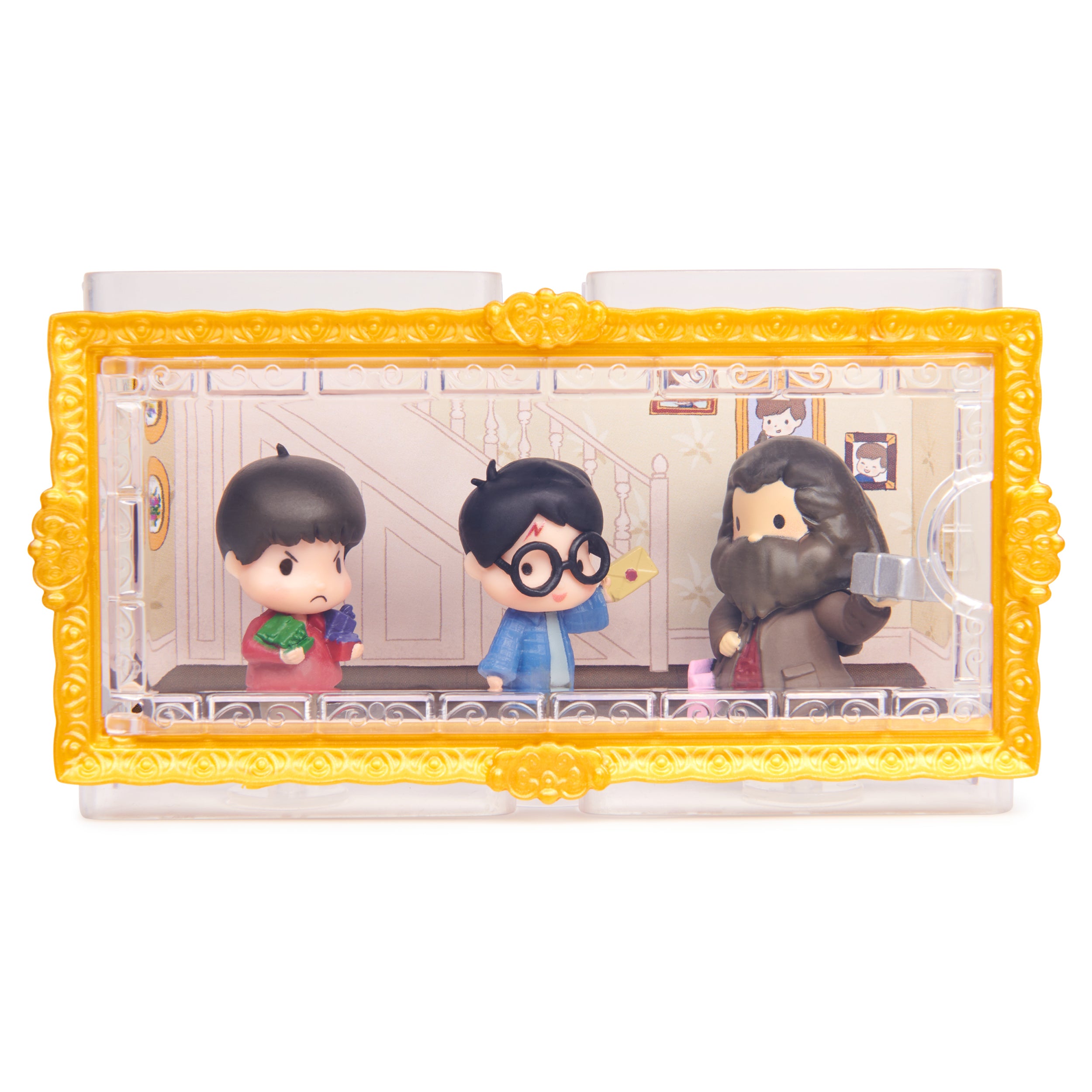 Wizarding World Harry Potter, Micro Magical Moments Action Figures Set with Harry, Hagrid, Dudley & Display Case, Kids Toys for Ages 6 and up
