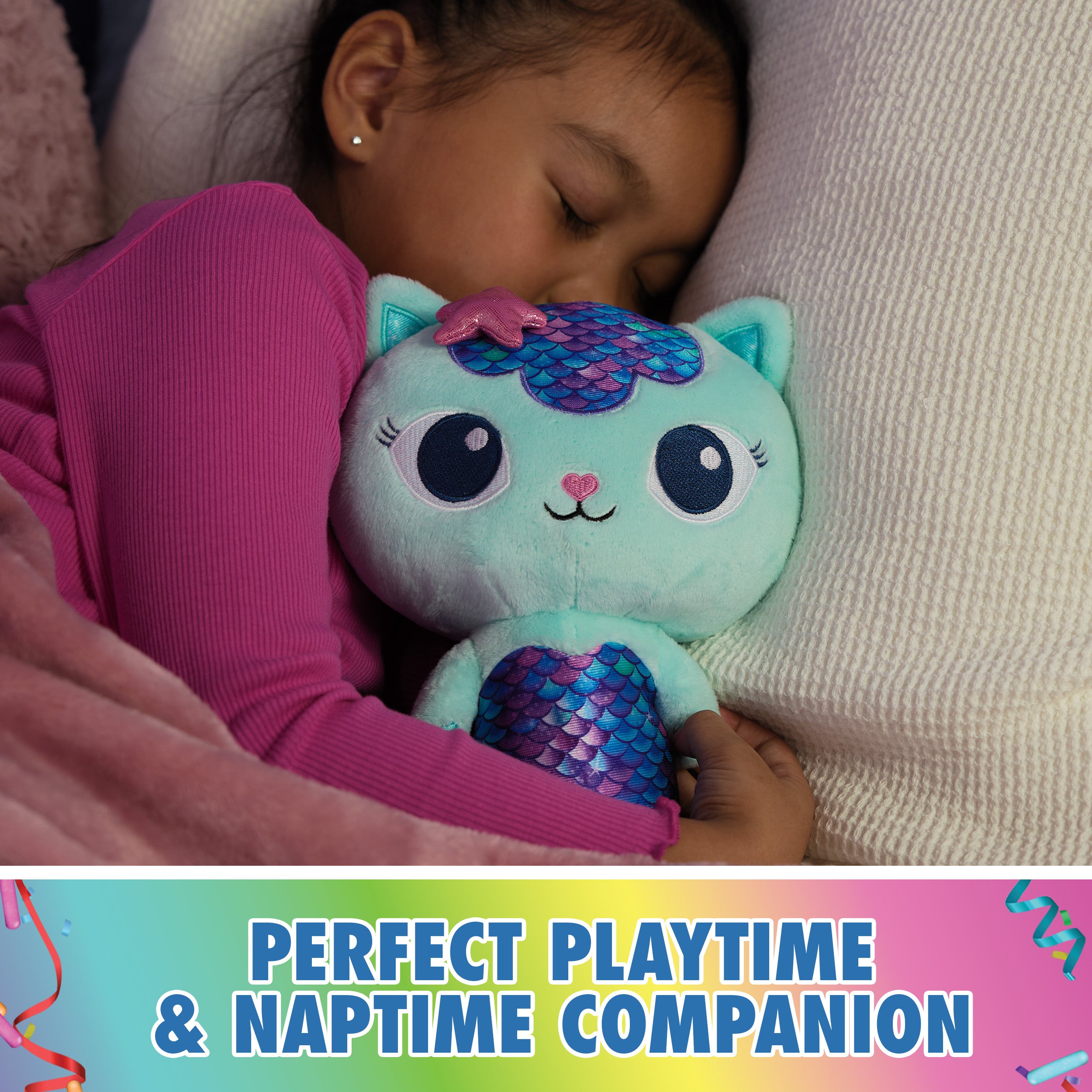 Gabby’s Dollhouse, Fin-Tastic MerCat, Premium Plush Toy, 10-Inch Tall Stuffed Animal with Moving Mermaid Tail, Kids Toys for Girls & Boys Ages 3+